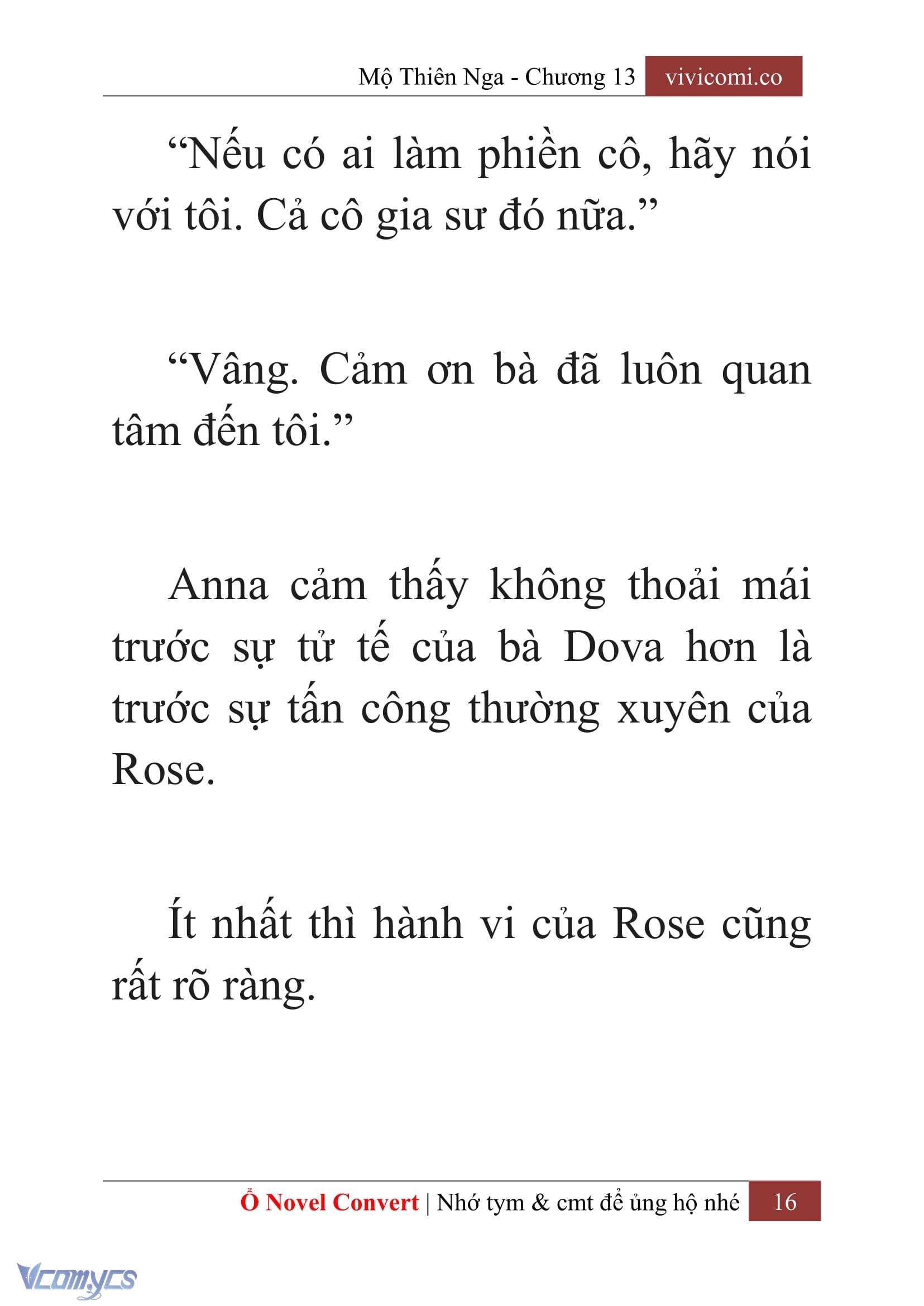 [Novel] Mộ Thiên Nga Chap 13 - Trang 2