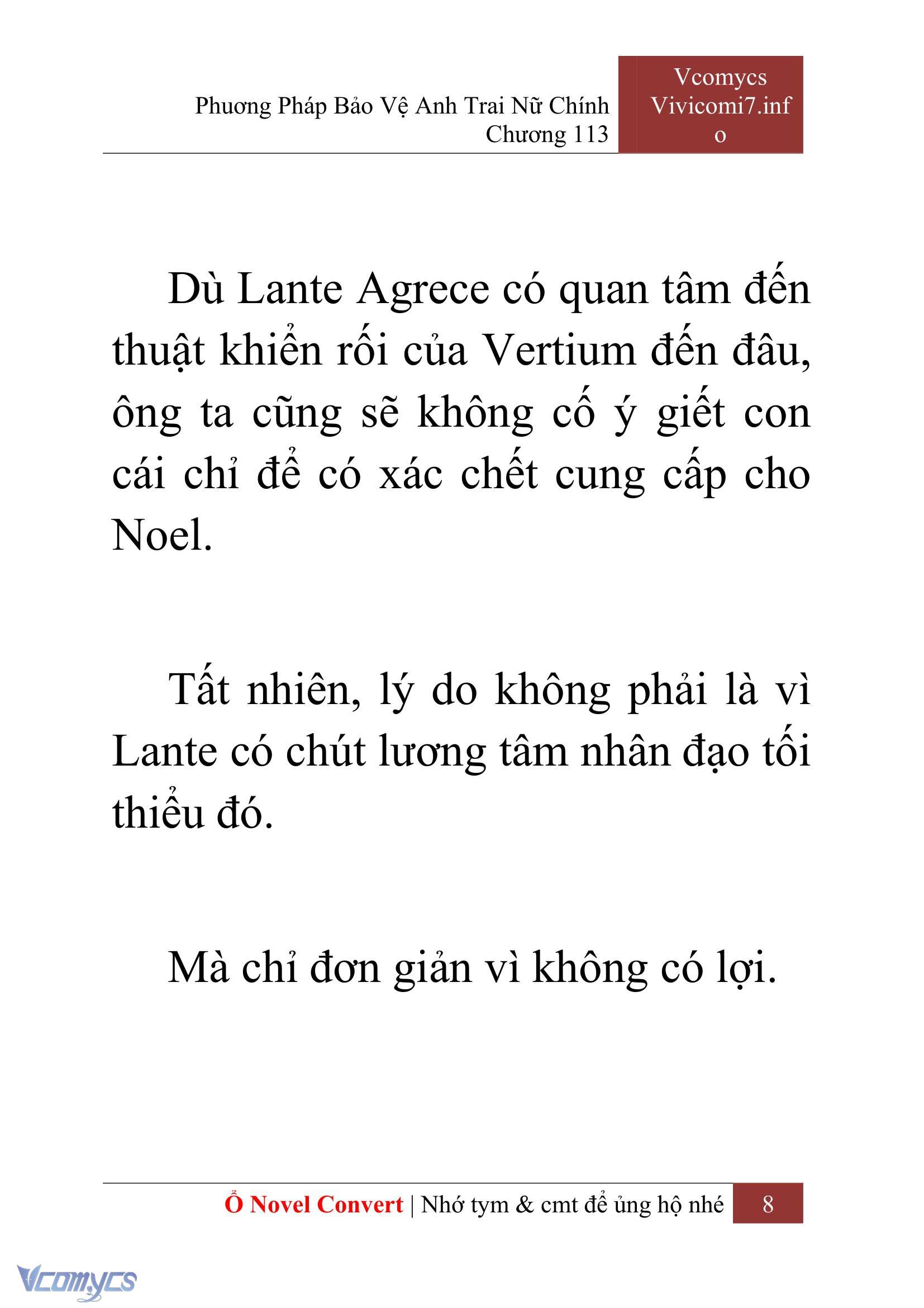 [Novel] Phương Pháp Bảo Vệ Anh Trai Nữ Chính Chap 113 - Next Chap 114