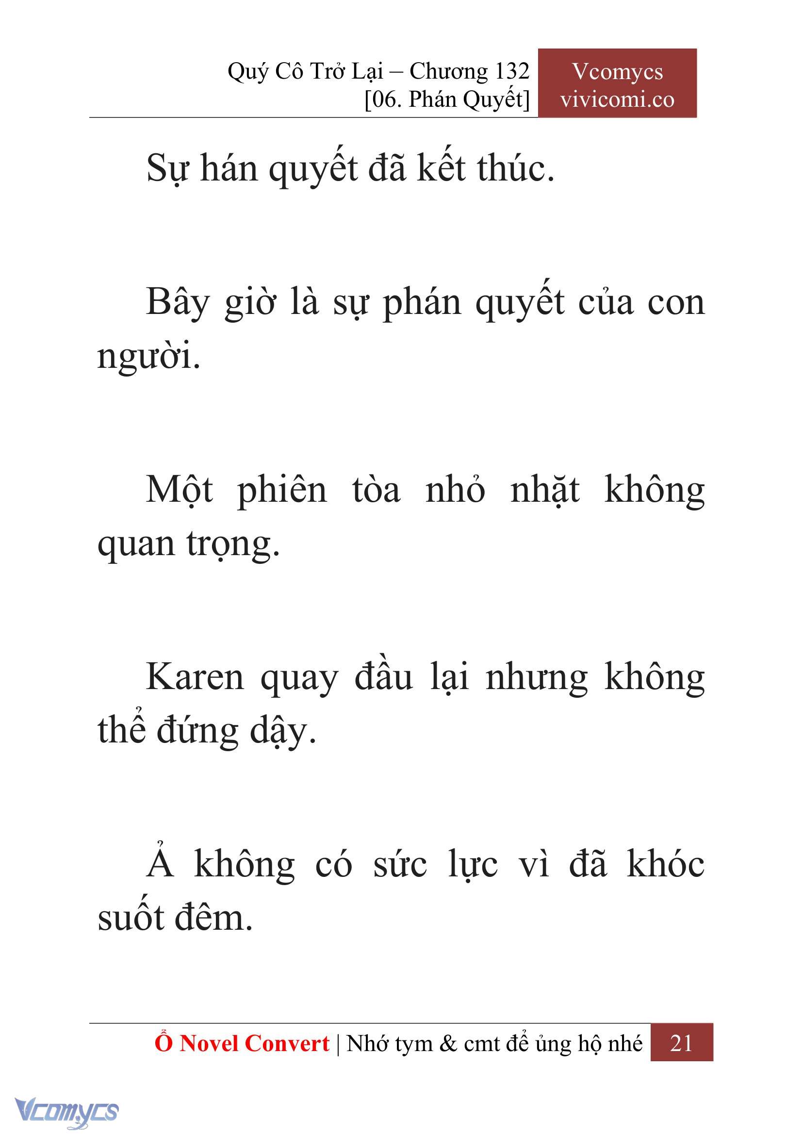 [Novel] Quý Cô Trở Lại Chap 132 - Next Chap 133