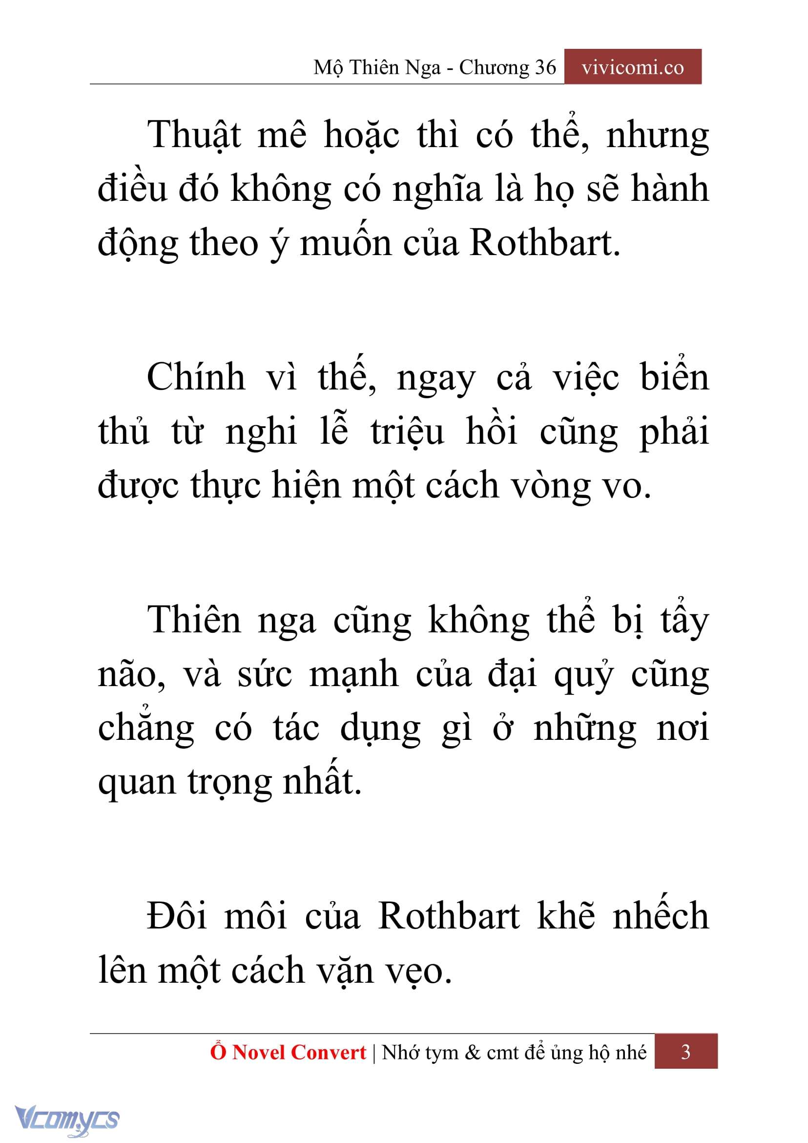 [Novel] Mộ Thiên Nga Chap 36 - Next Chap 37