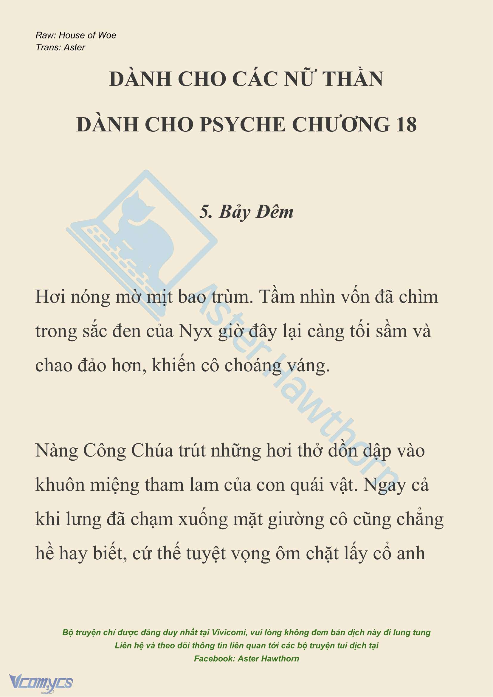 [NOVEL] Dành Cho Các Nữ Thần: Dành cho Psyche Chap 18 - Trang 2