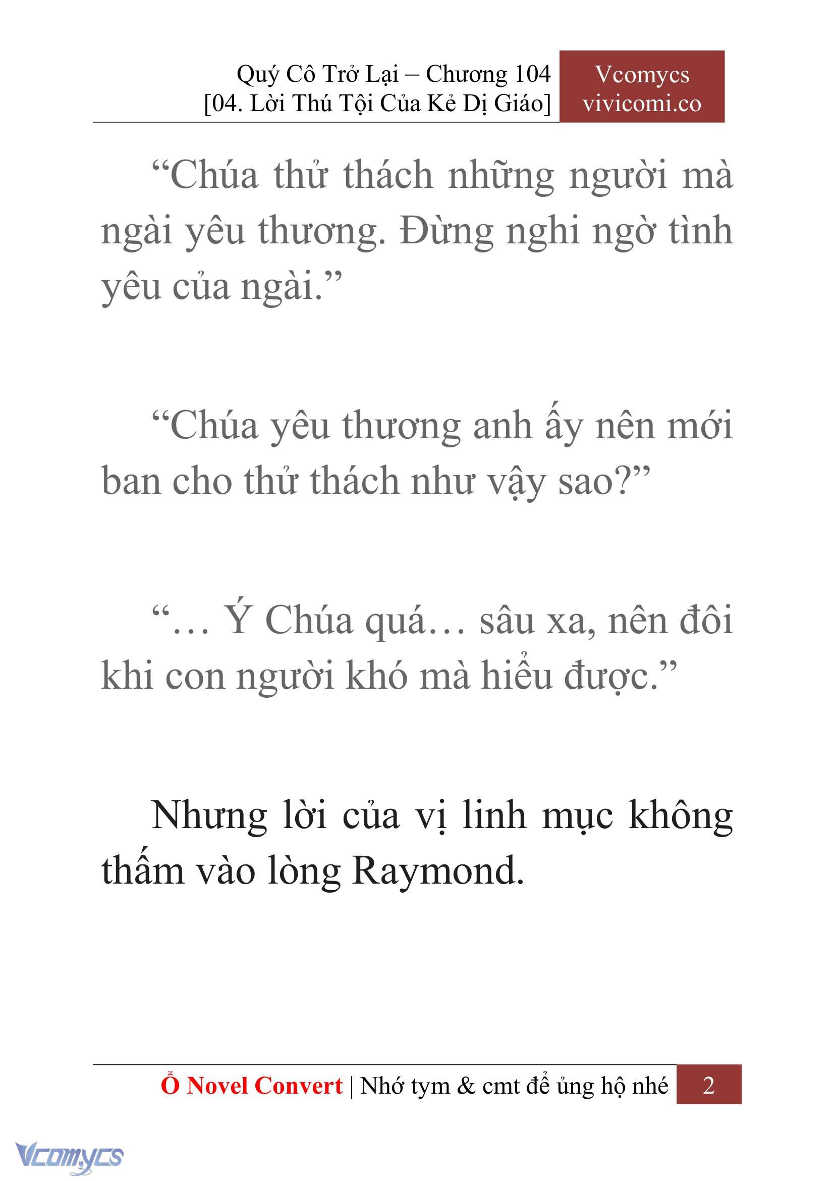 [Novel] Quý Cô Trở Lại Chap 104 - Trang 2