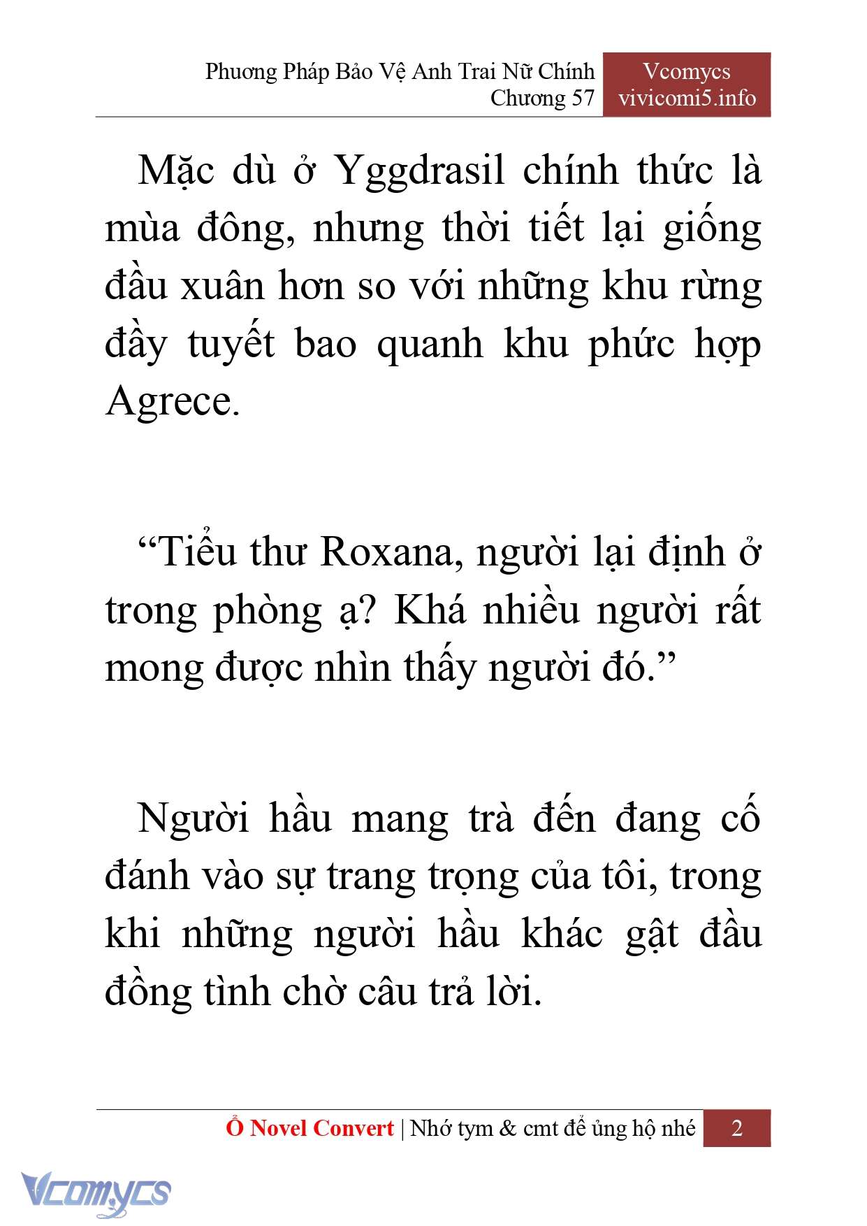 [Novel] Phương Pháp Bảo Vệ Anh Trai Nữ Chính Chap 57 - Trang 2