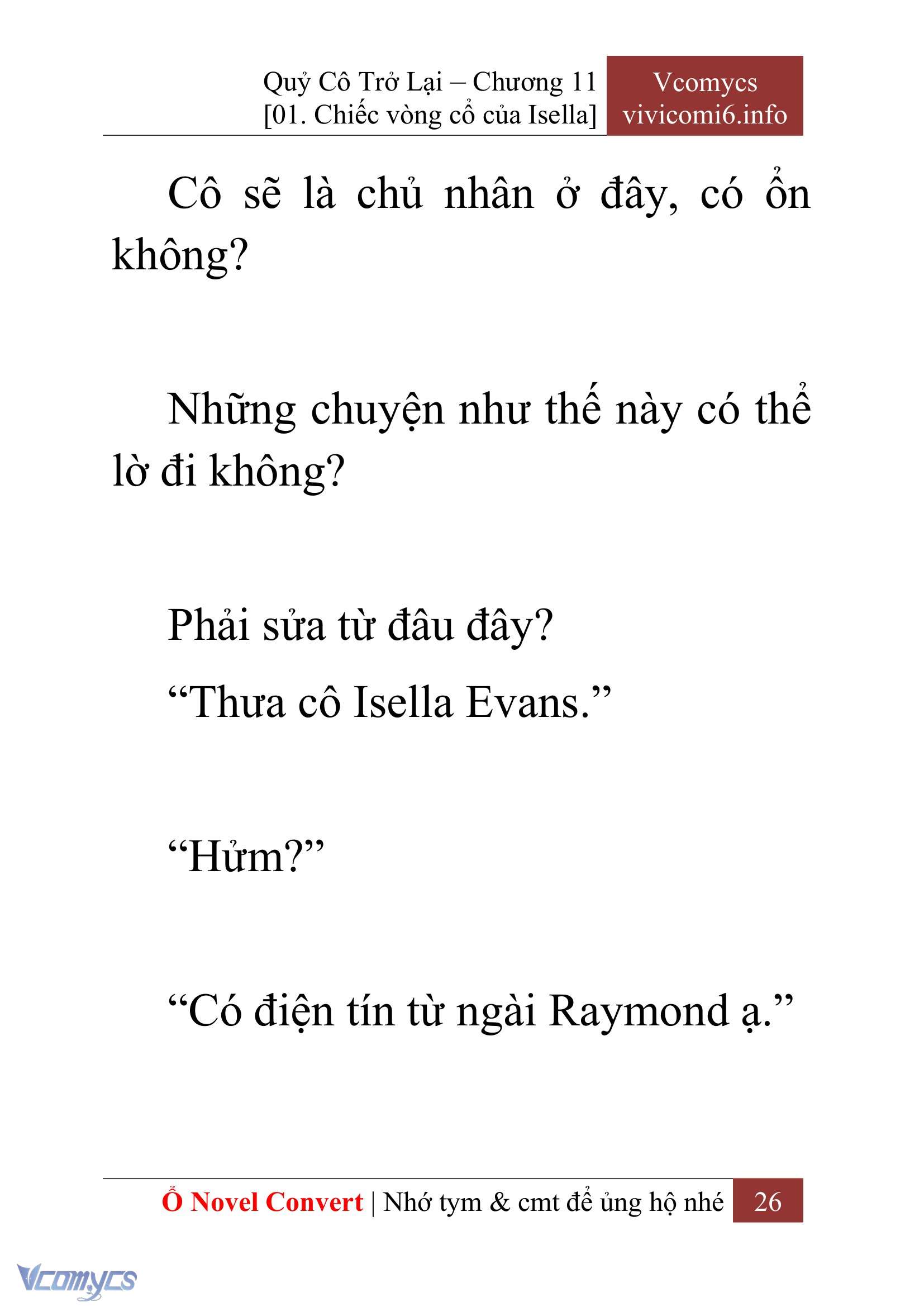 [Novel] Quý Cô Trở Lại Chap 11 - Trang 2