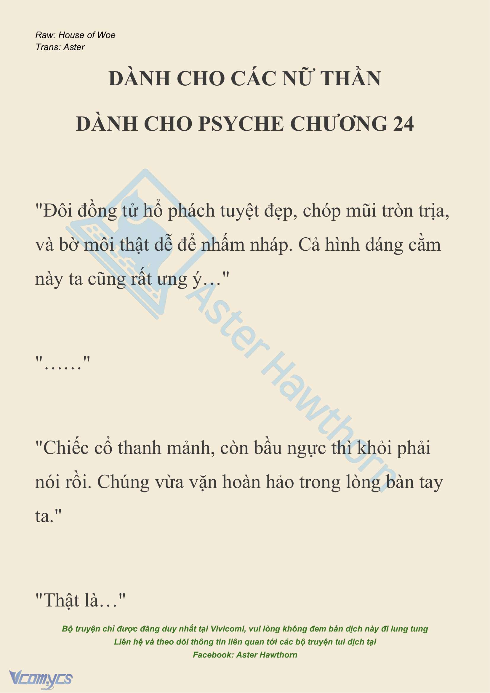 [NOVEL] Dành Cho Các Nữ Thần: Dành cho Psyche Chap 24 - Trang 2