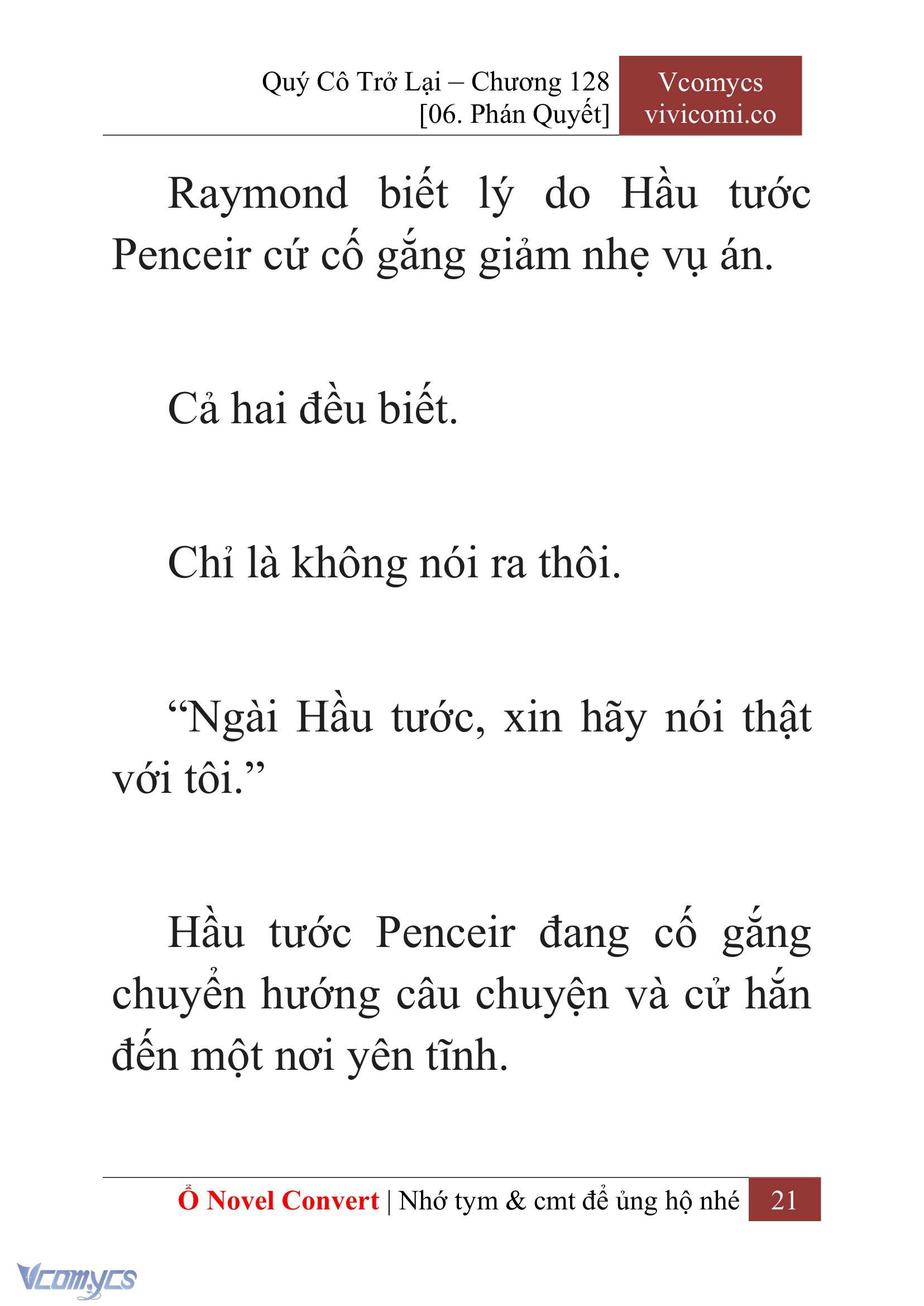 [Novel] Quý Cô Trở Lại Chap 128 - Trang 2