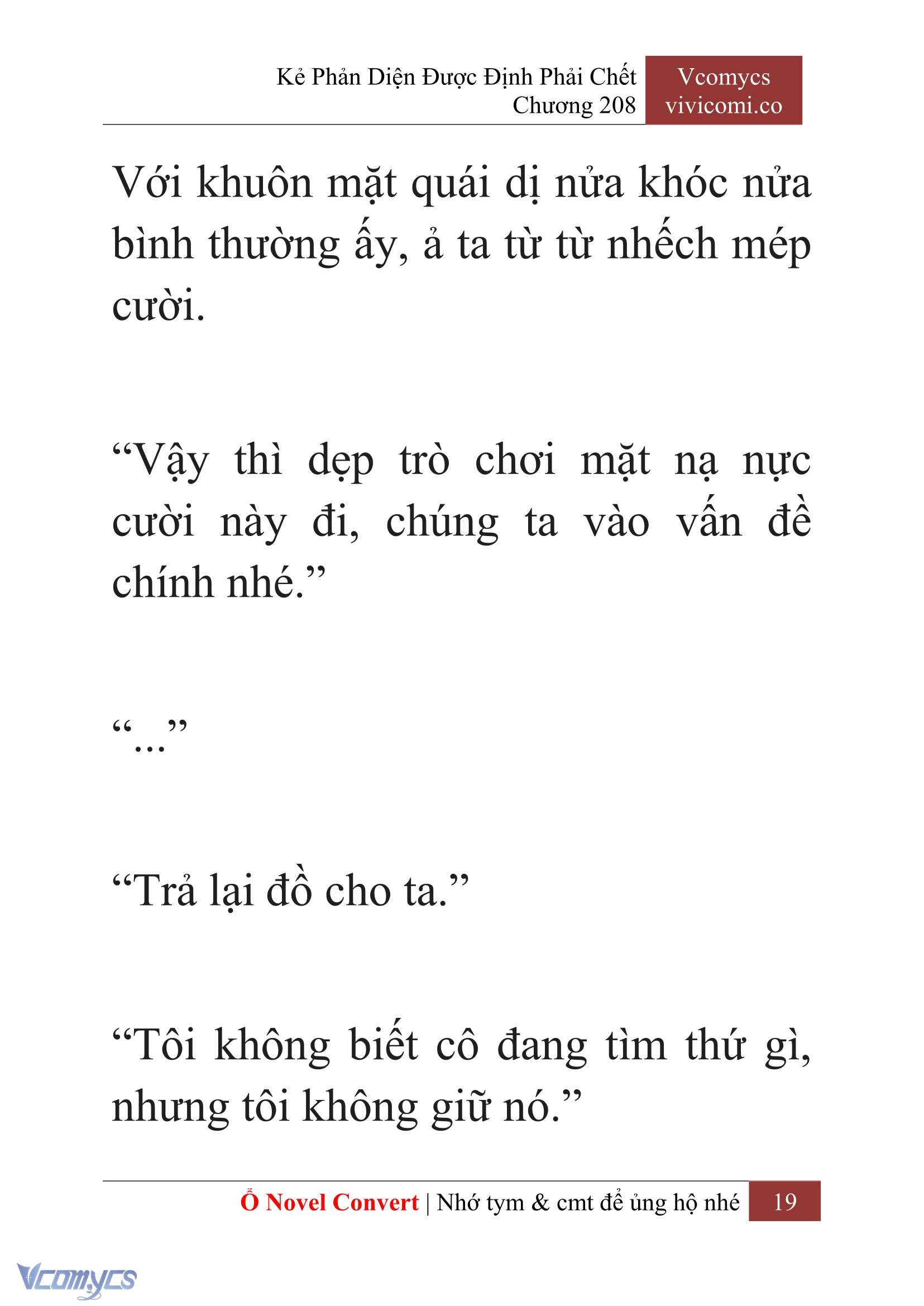 [Novel] Kẻ Phản Diện Được Định Phải Chết Chap 208 - Next Chap 209