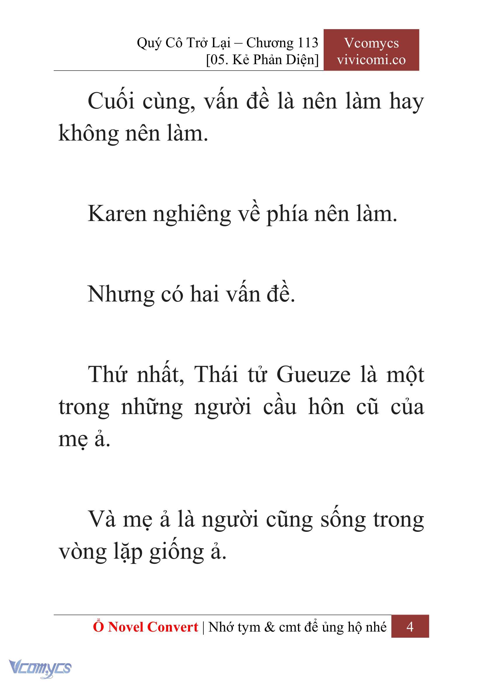 [Novel] Quý Cô Trở Lại Chap 113 - Trang 2