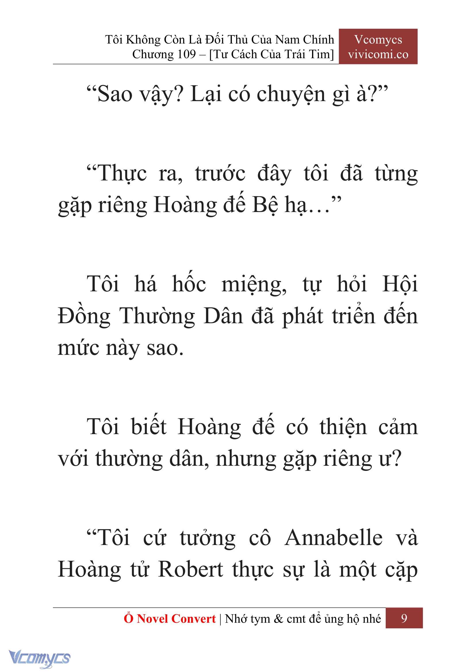 [Novel] Tôi Không Còn Là Đối Thủ Của Nam Chính Chap 109 - Trang 2