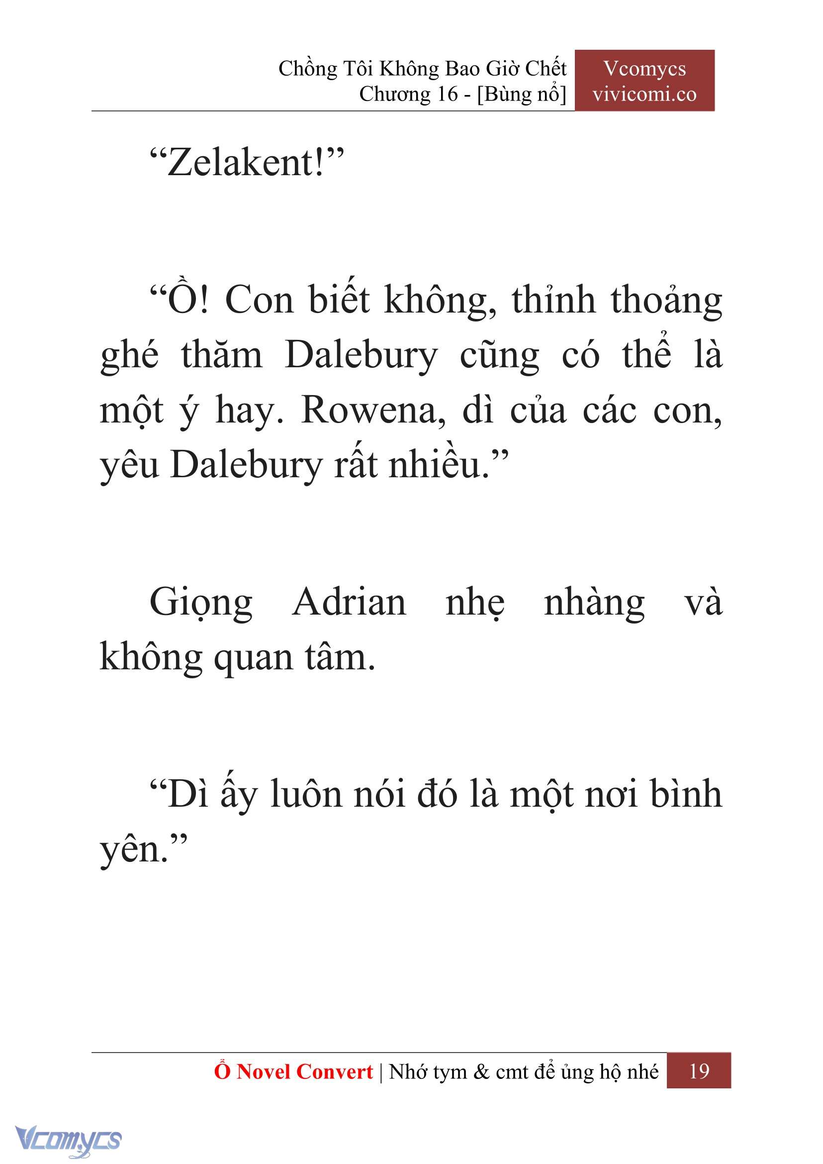 [Novel] Chồng Tôi Không Bao Giờ Chết Chap 16 - Trang 2