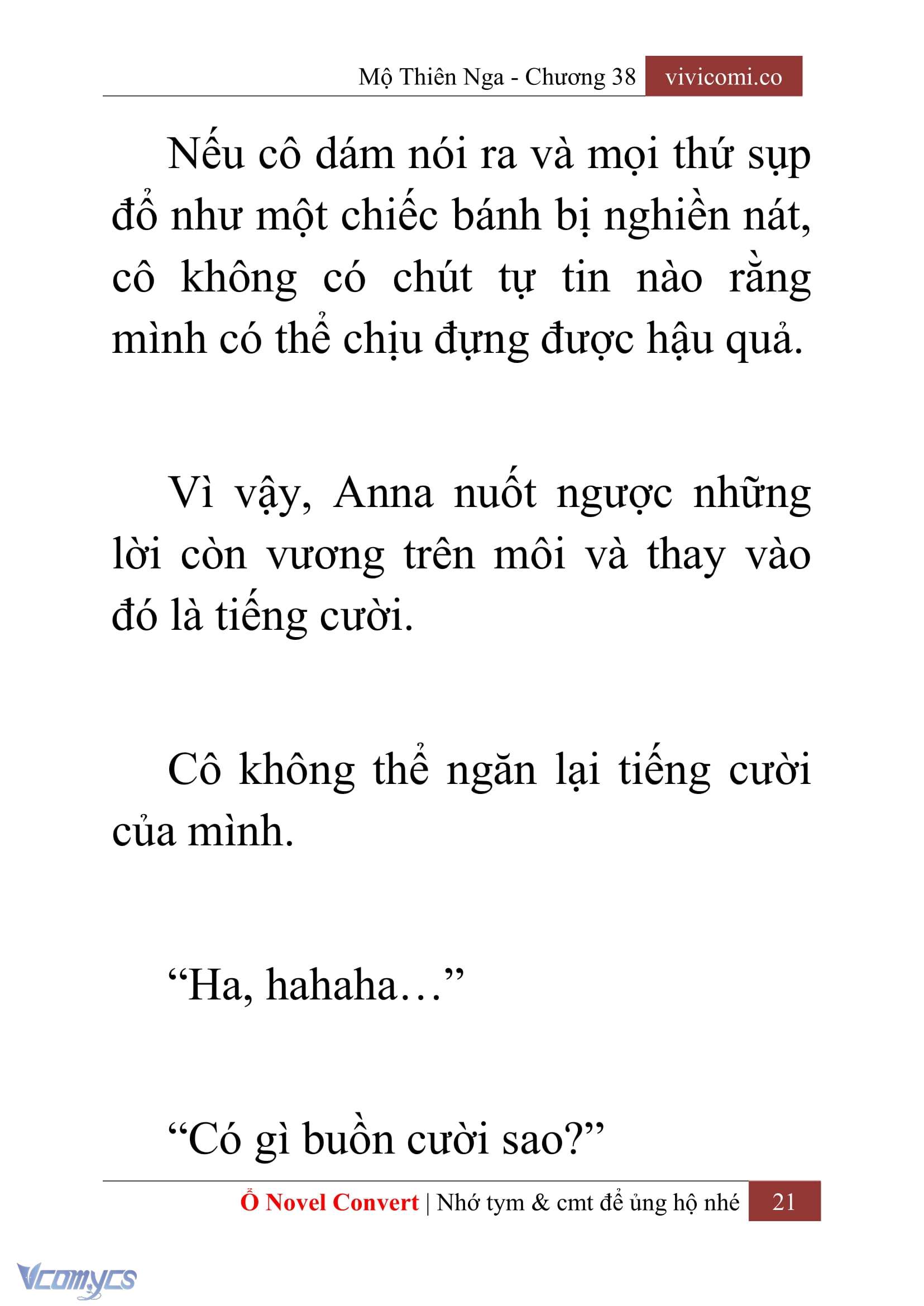 [Novel] Mộ Thiên Nga Chap 38 - Next Chap 39