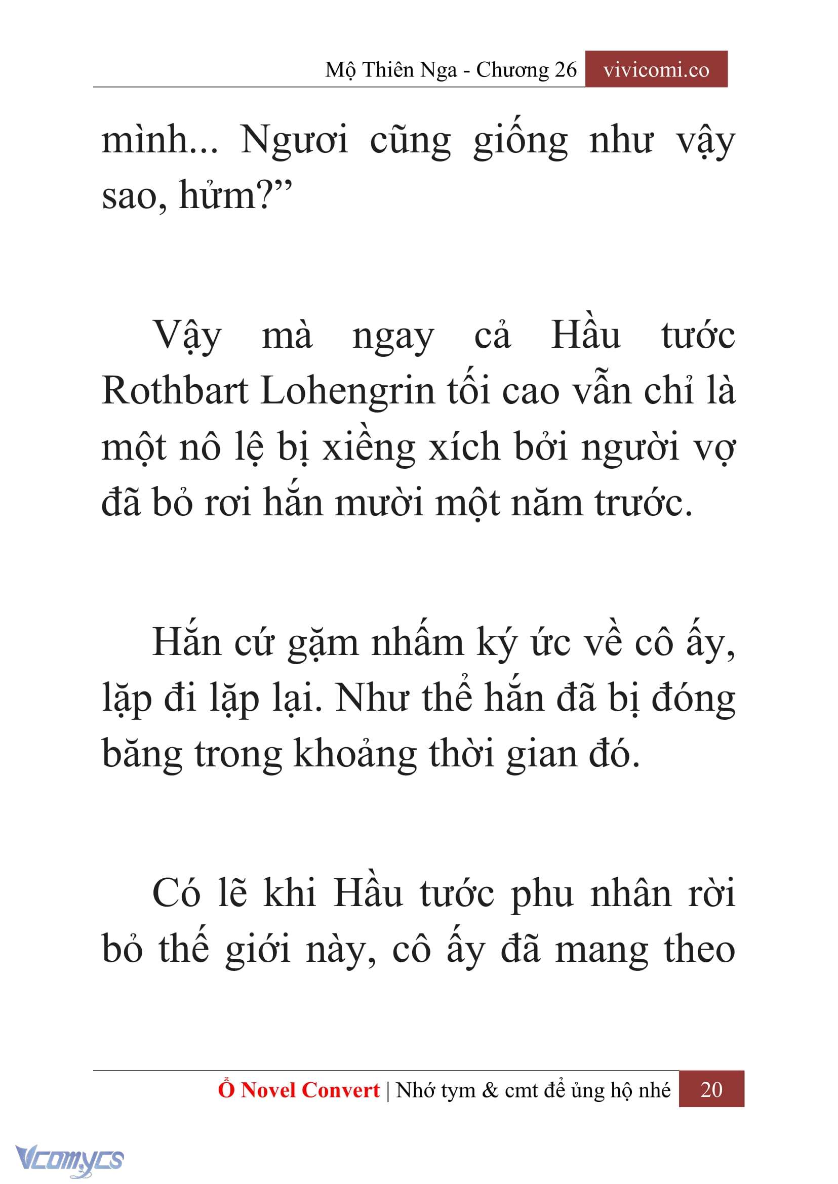 [Novel] Mộ Thiên Nga Chap 26 - Next Chap 27