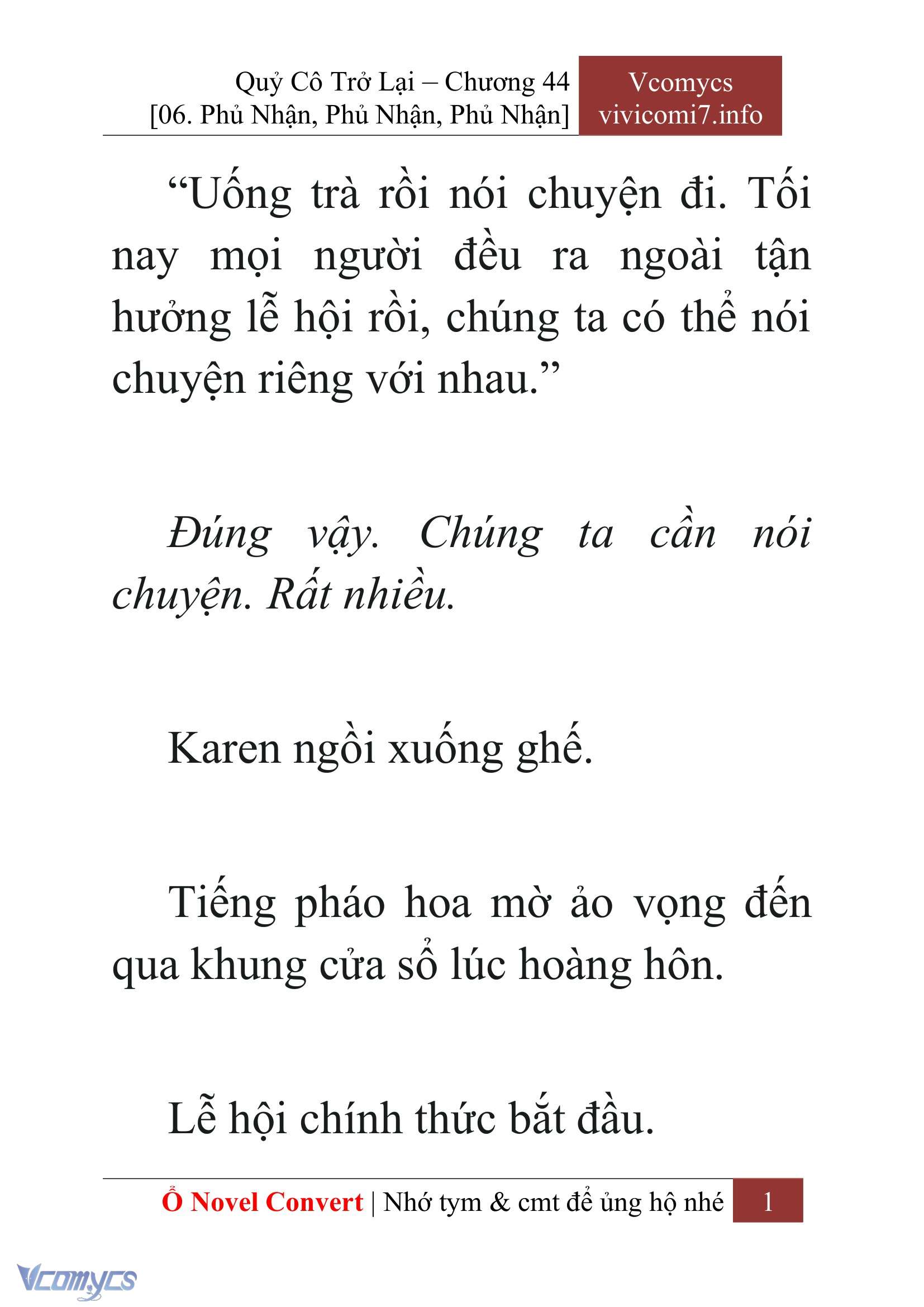 [Novel] Quý Cô Trở Lại Chap 44 - Trang 2