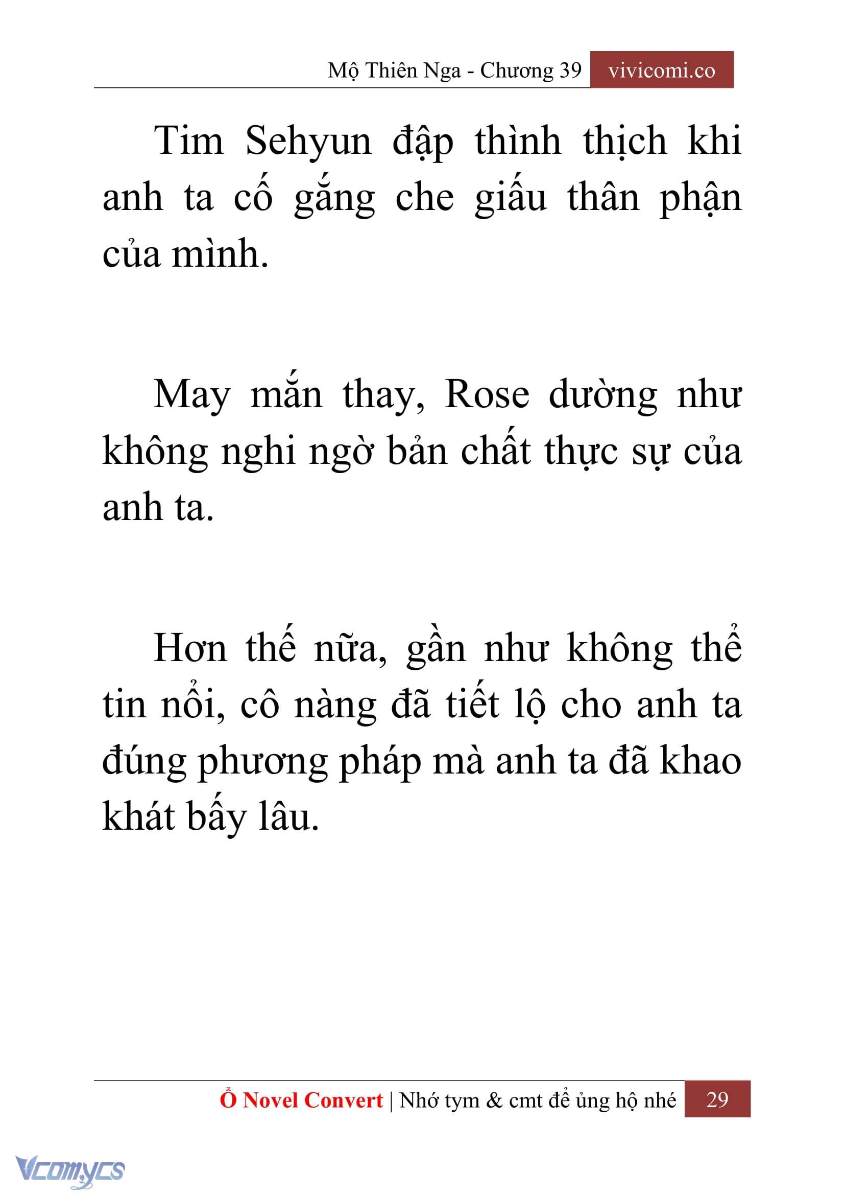 [Novel] Mộ Thiên Nga Chap 39 - Next Chap 40