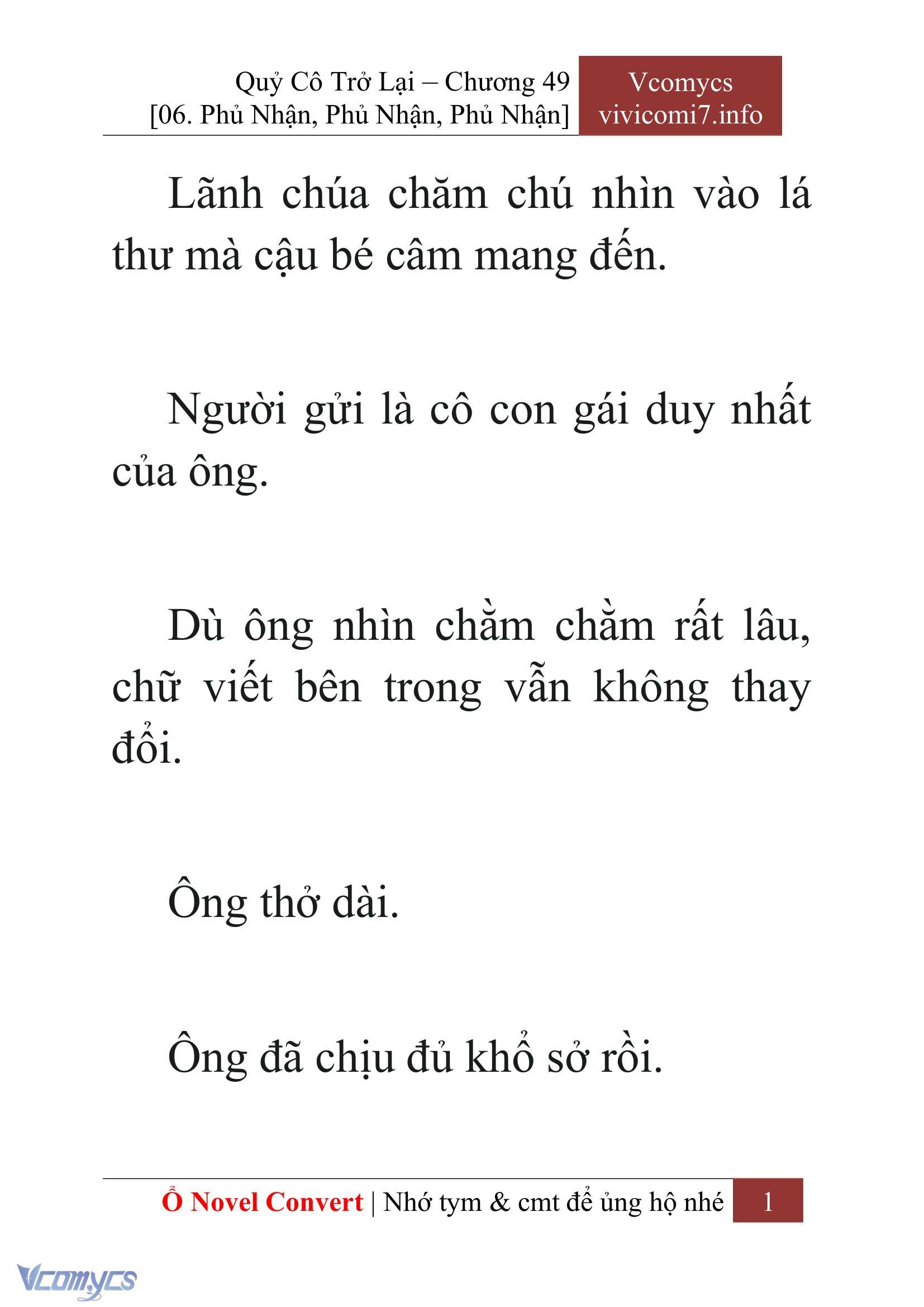 [Novel] Quý Cô Trở Lại Chap 49 - Trang 2