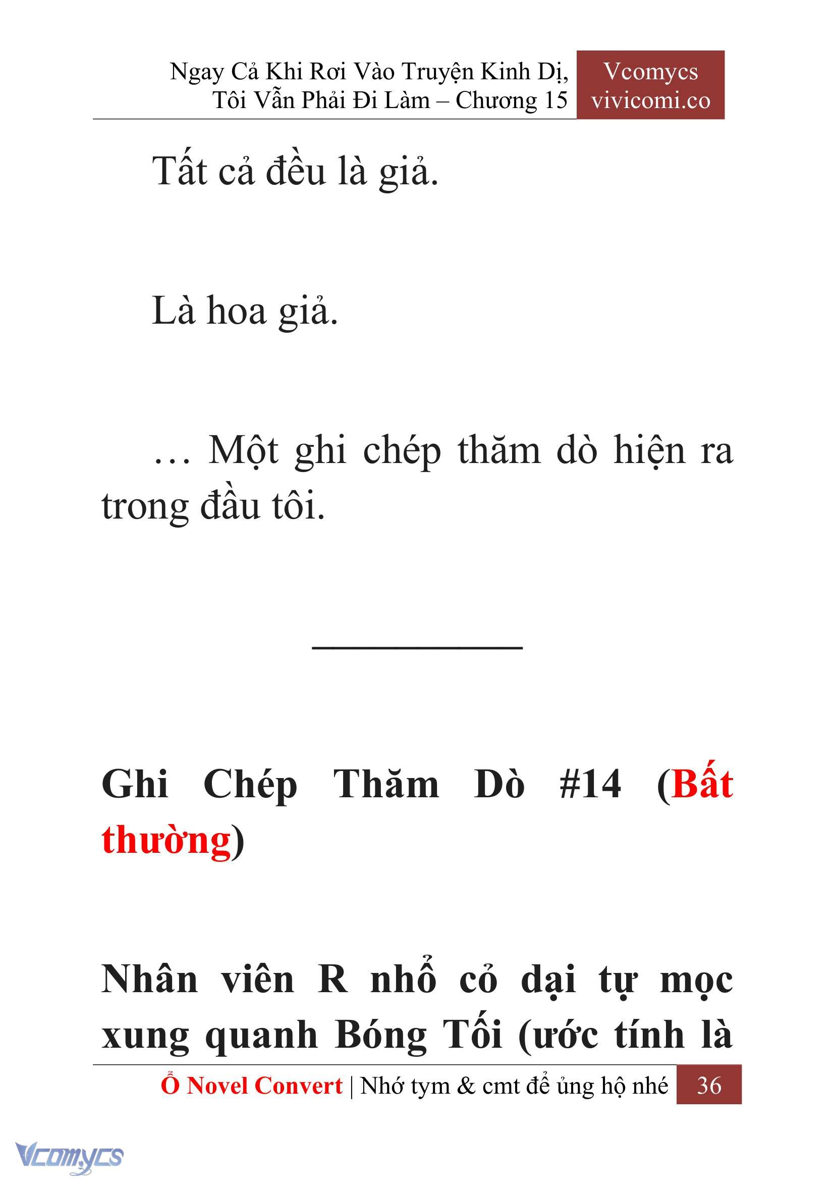 [Novel] Ngay Cả Khi Rơi Vào Truyện Kinh Dị, Tôi Vẫn Phải Đi Làm Chap 15 - Trang 2