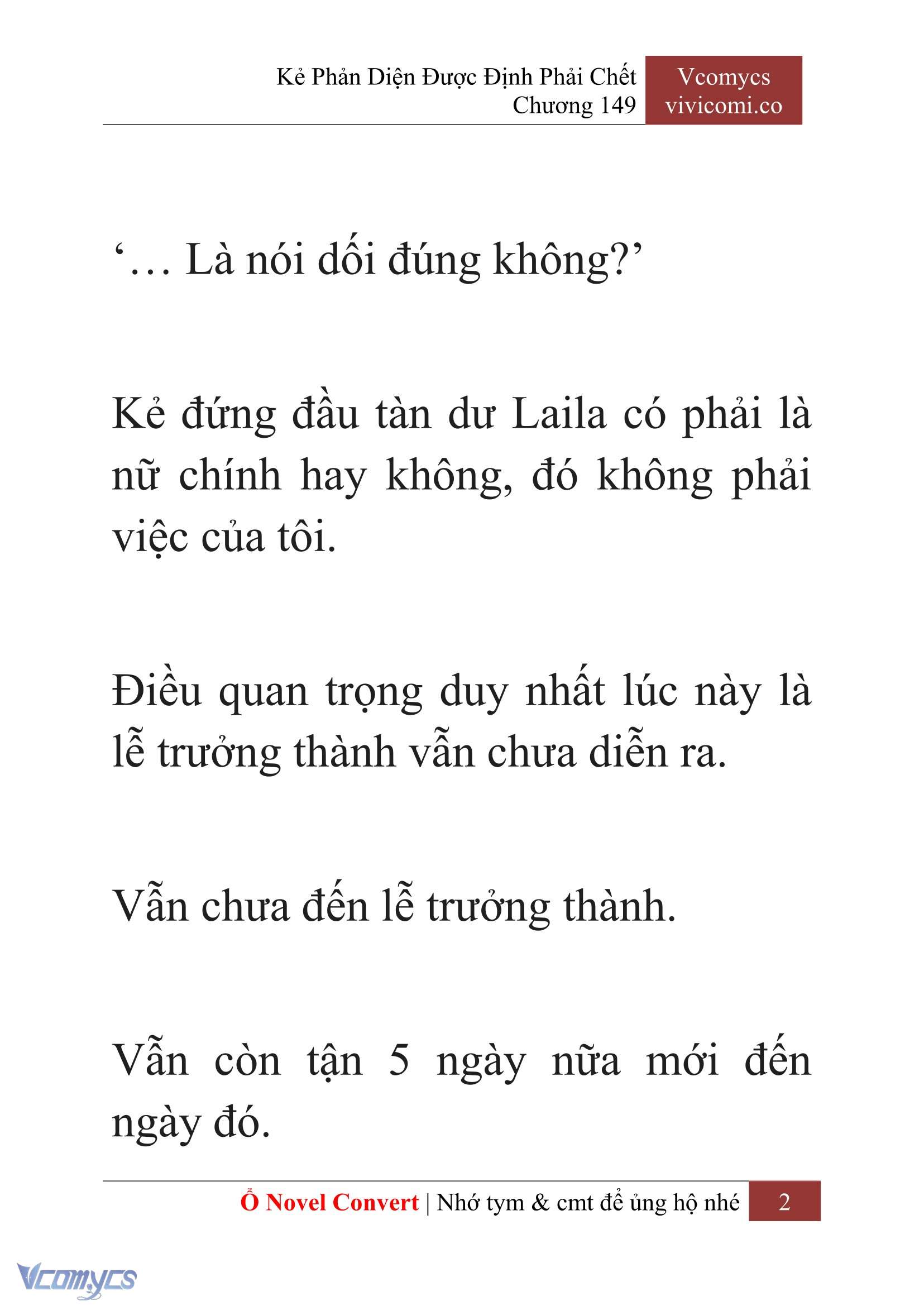 [Novel] Kẻ Phản Diện Được Định Phải Chết Chap 149 - Next Chap 150