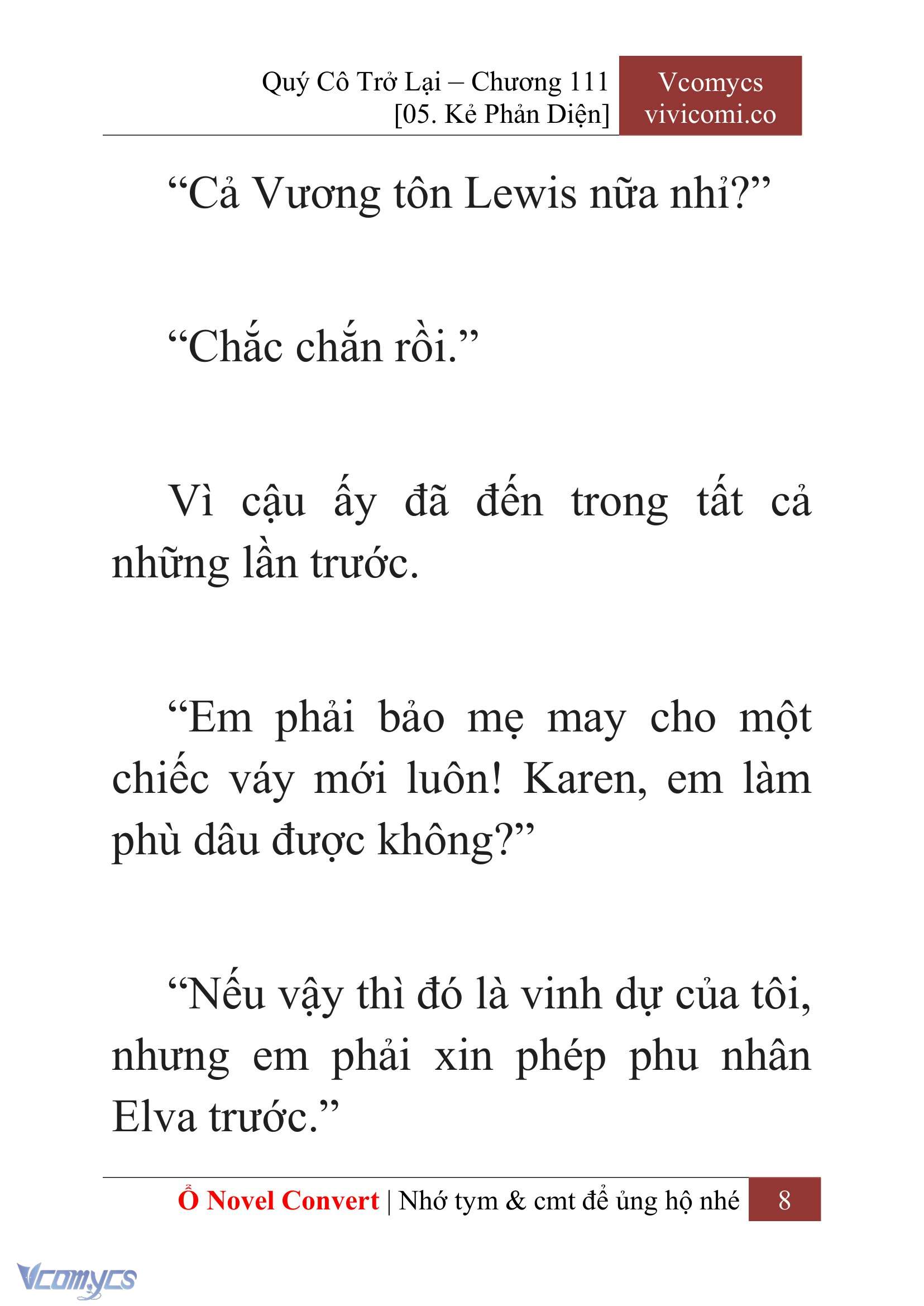 [Novel] Quý Cô Trở Lại Chap 111 - Trang 2