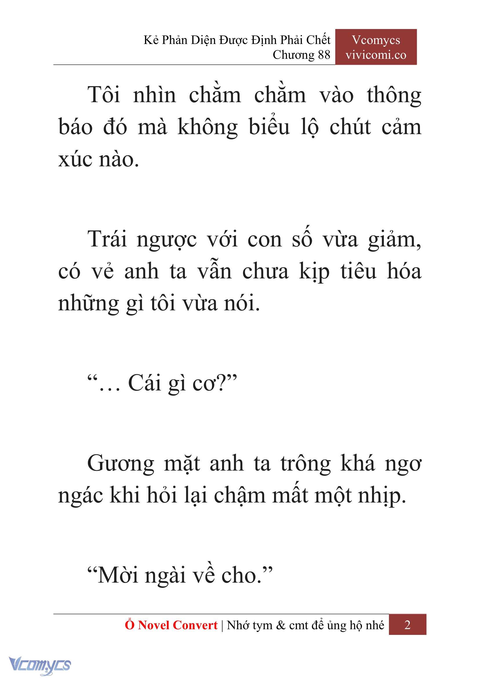 [Novel] Kẻ Phản Diện Được Định Phải Chết Chap 88 - Trang 2