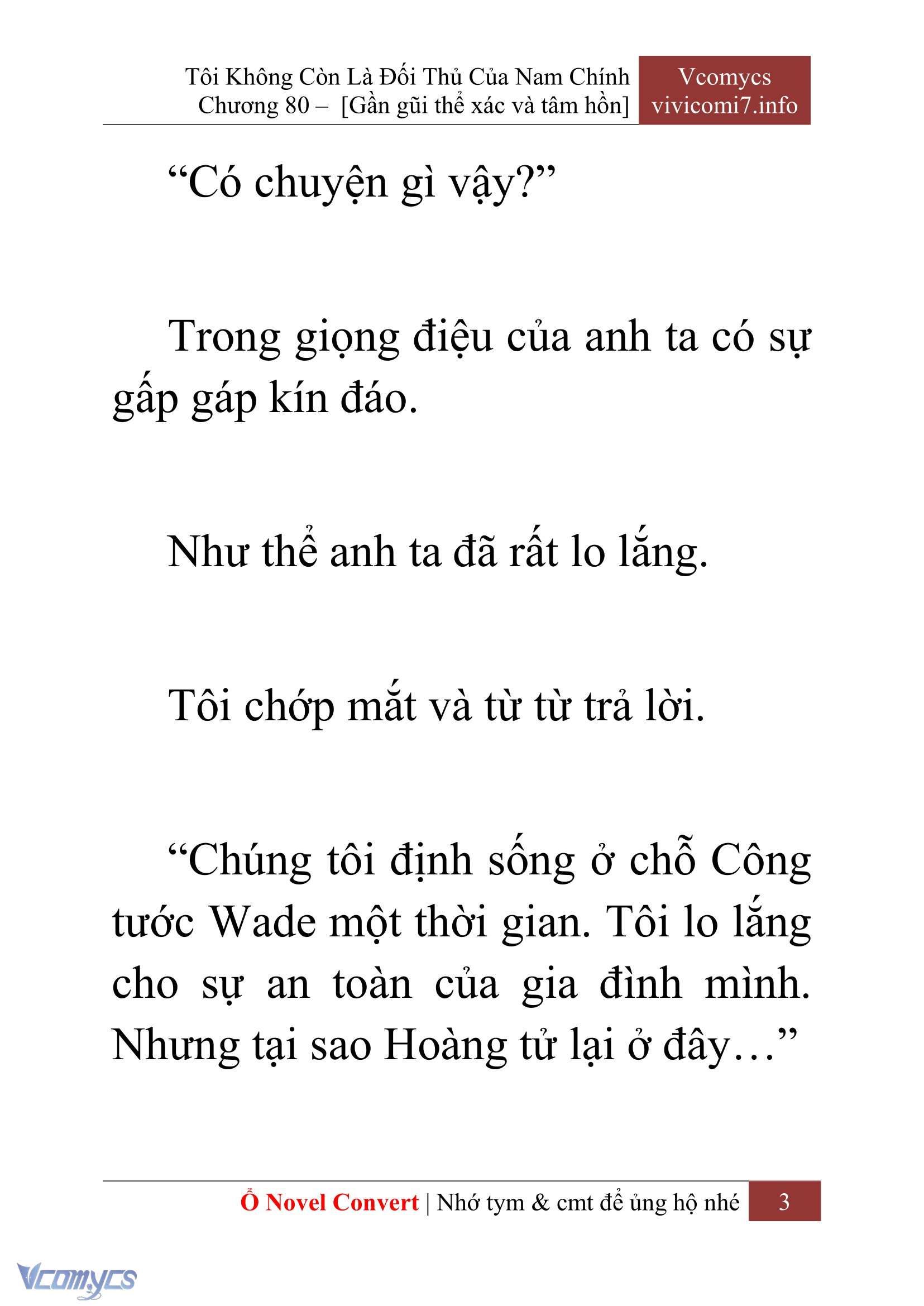 [Novel] Tôi Không Còn Là Đối Thủ Của Nam Chính Chap 80 - Trang 2