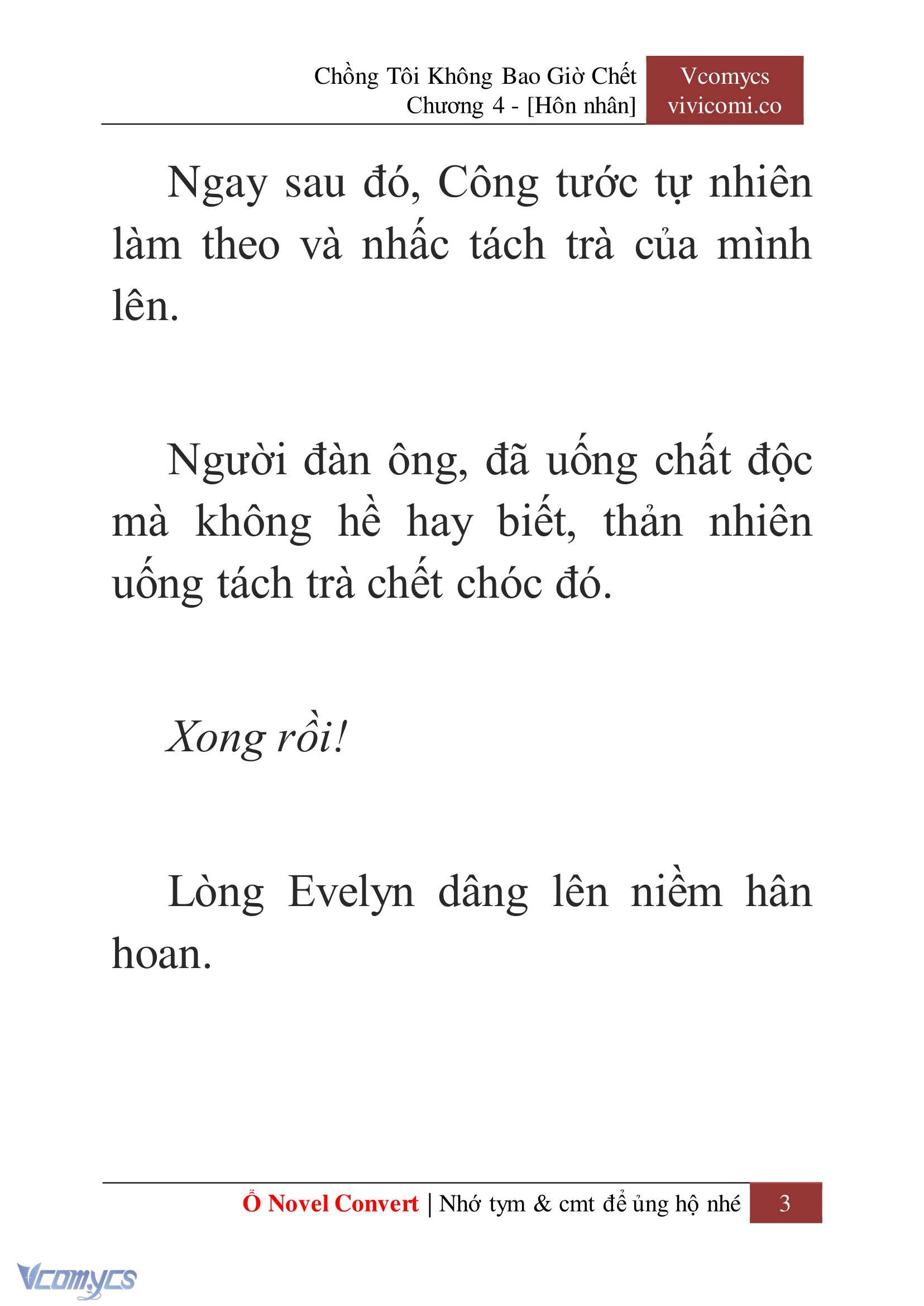 [Novel] Chồng Tôi Không Bao Giờ Chết Chap 4 - Next Chap 5