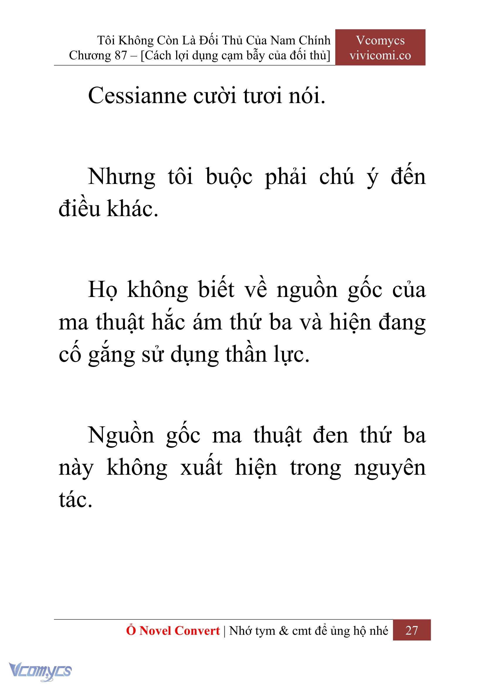[Novel] Tôi Không Còn Là Đối Thủ Của Nam Chính Chap 87 - Trang 2