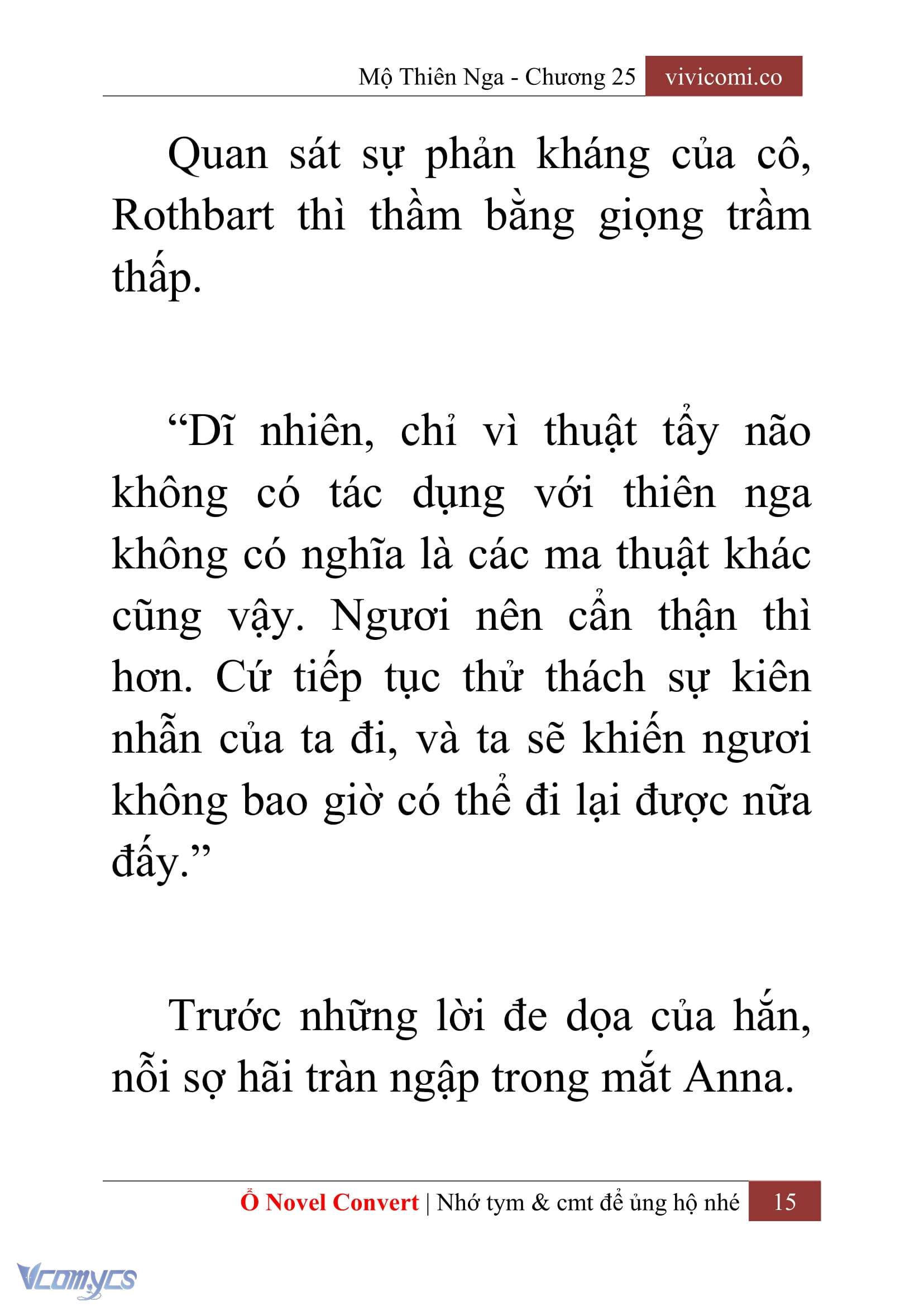 [Novel] Mộ Thiên Nga Chap 25 - Trang 2