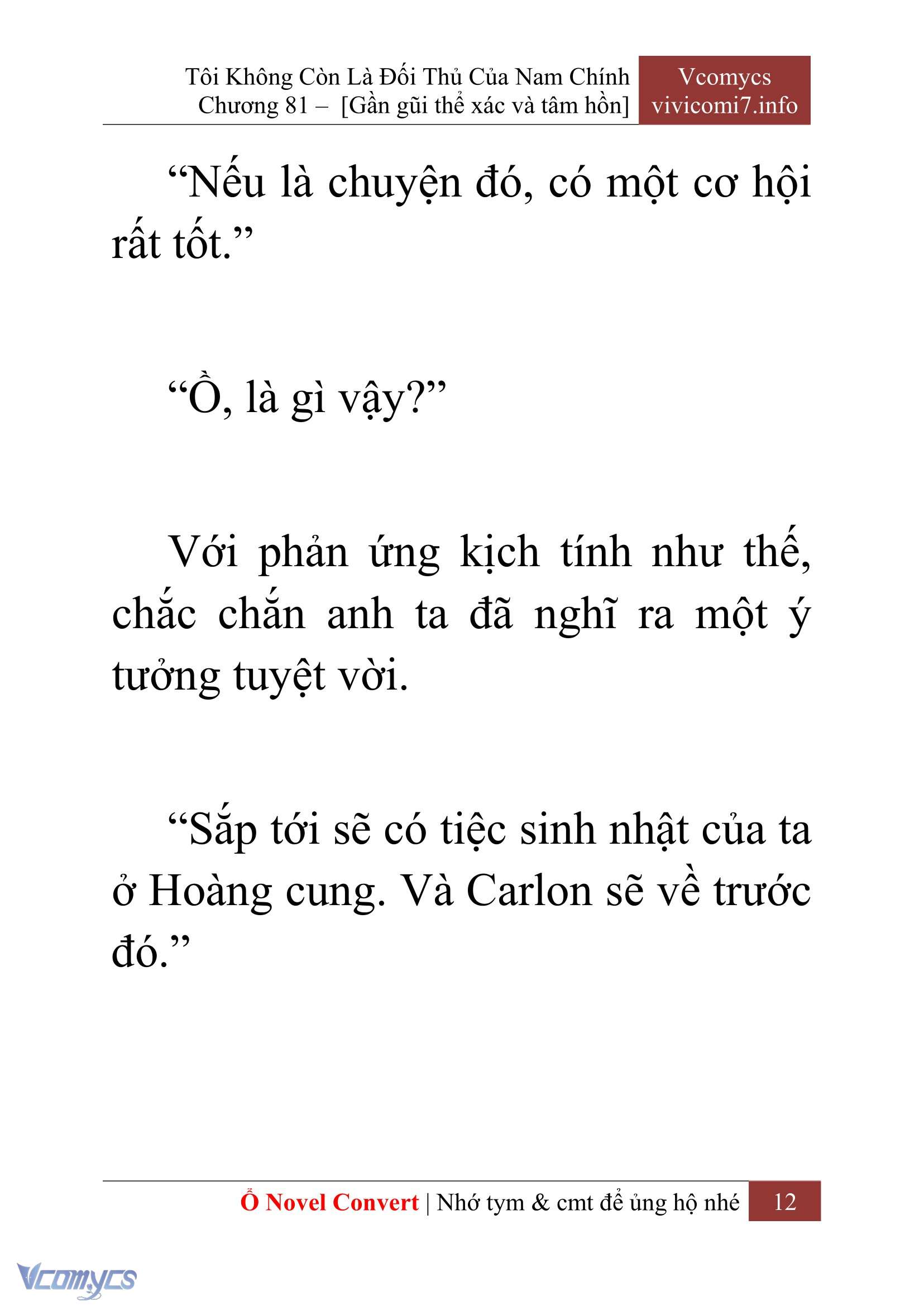 [Novel] Tôi Không Còn Là Đối Thủ Của Nam Chính Chap 81 - Trang 2