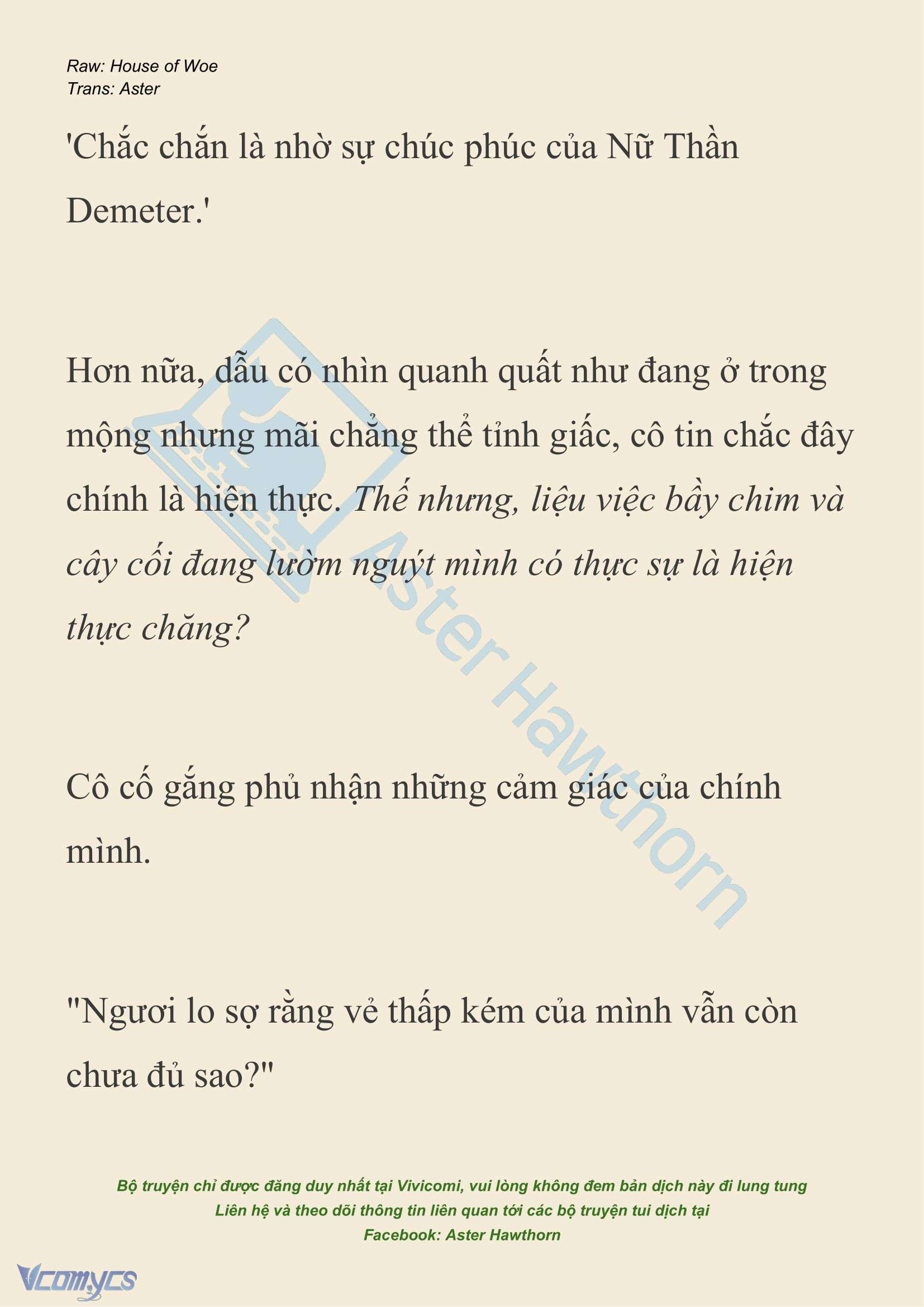[NOVEL] Dành Cho Các Nữ Thần: Dành cho Psyche Chap 39 - Trang 2
