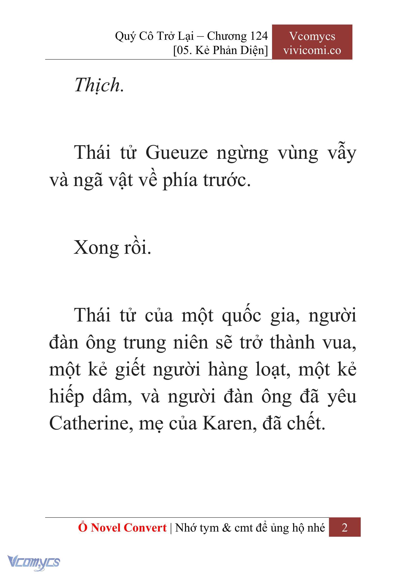 [Novel] Quý Cô Trở Lại Chap 124 - Trang 2