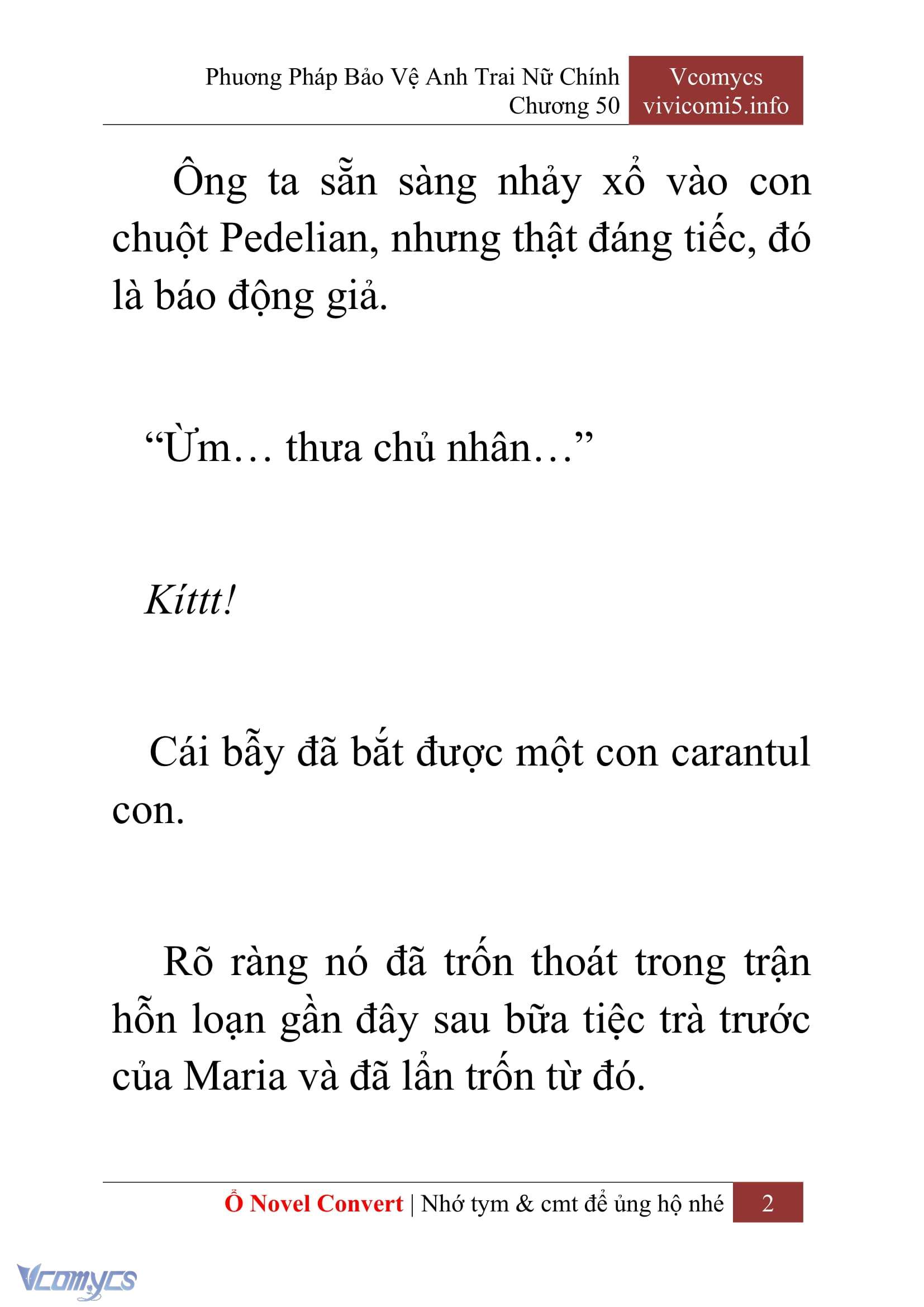 [Novel] Phương Pháp Bảo Vệ Anh Trai Nữ Chính Chap 50 - Trang 2