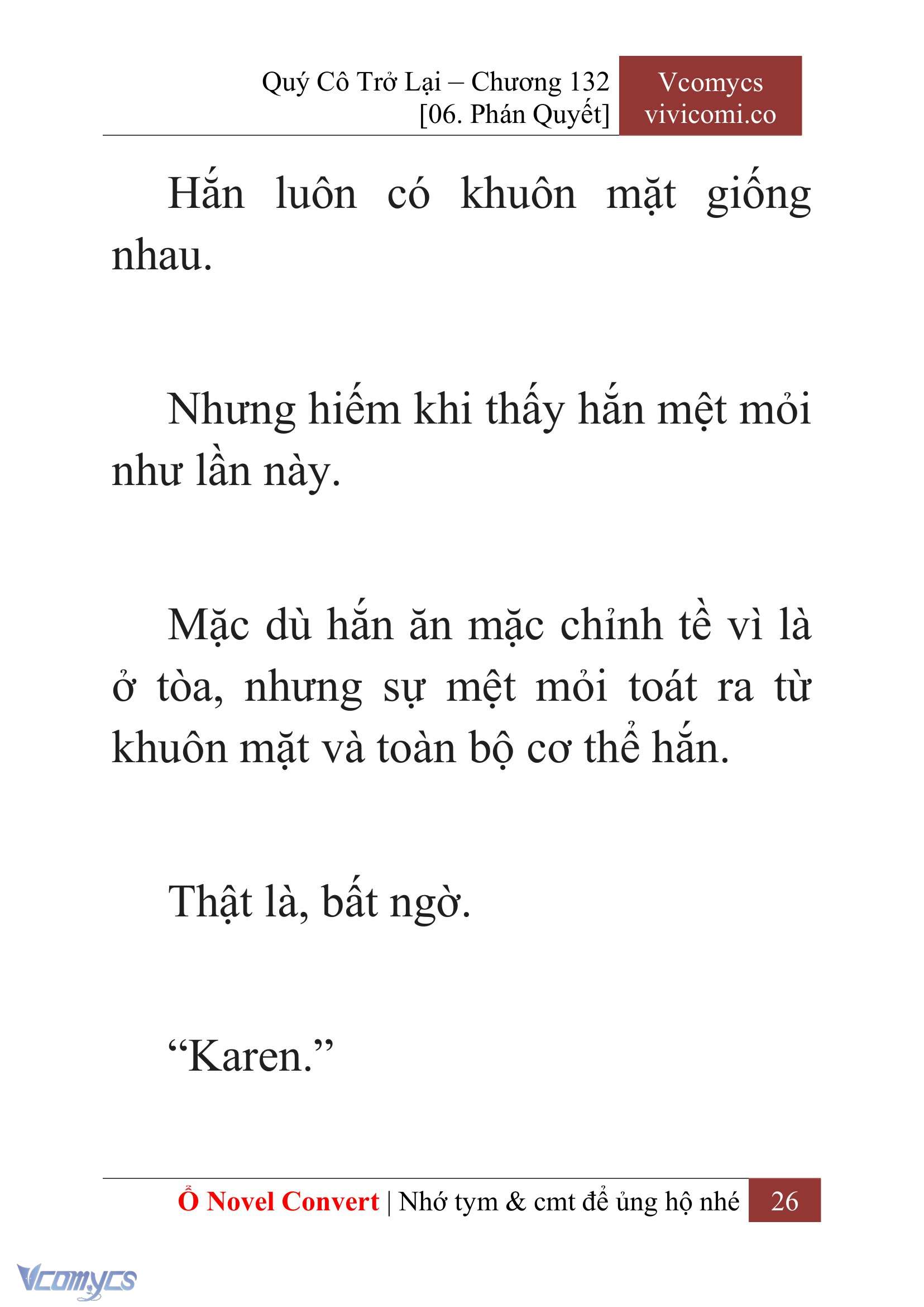 [Novel] Quý Cô Trở Lại Chap 132 - Next Chap 133