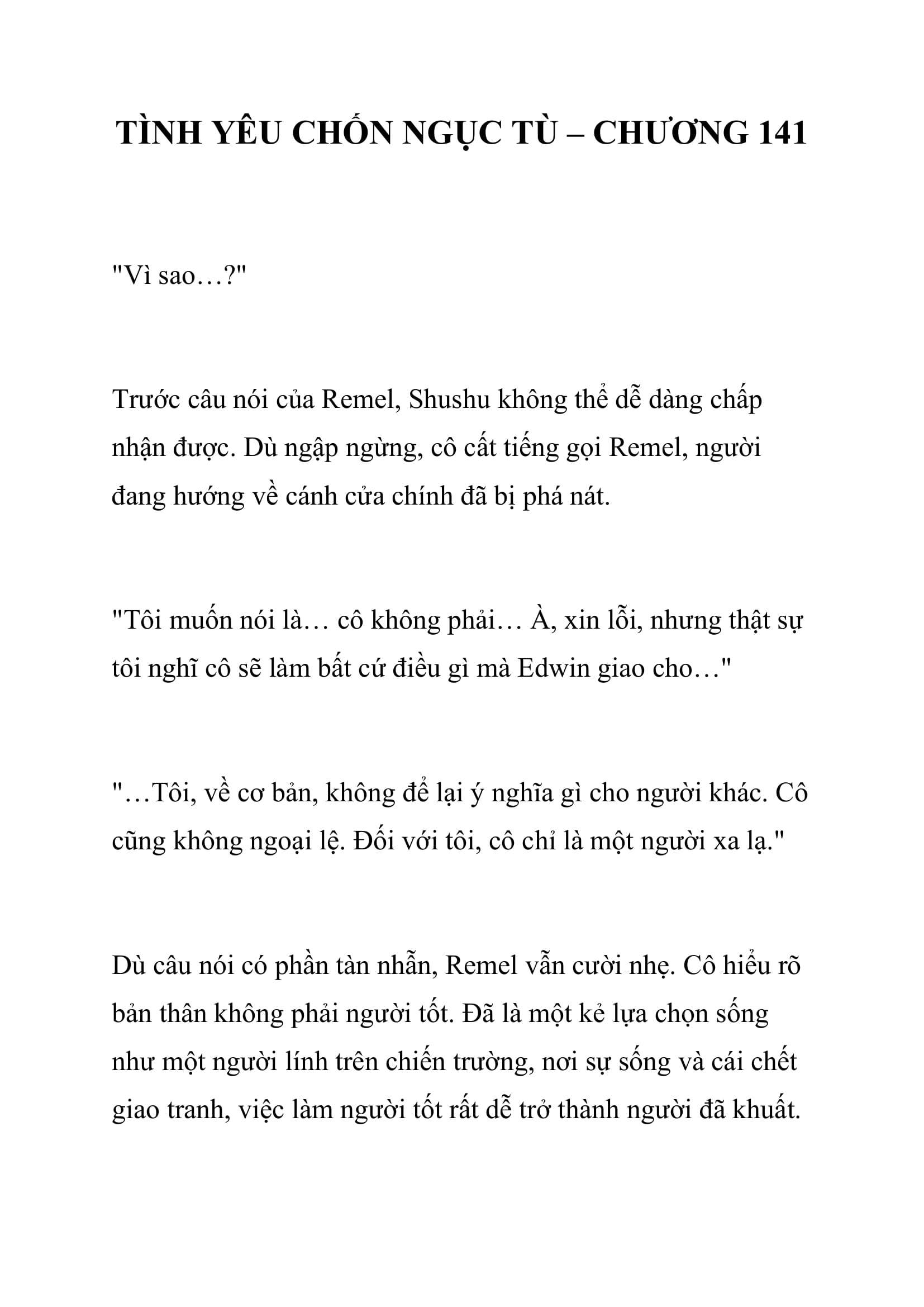 [NOVEL] Tình Yêu Chốn Ngục Tù Chap 141 - Trang 2