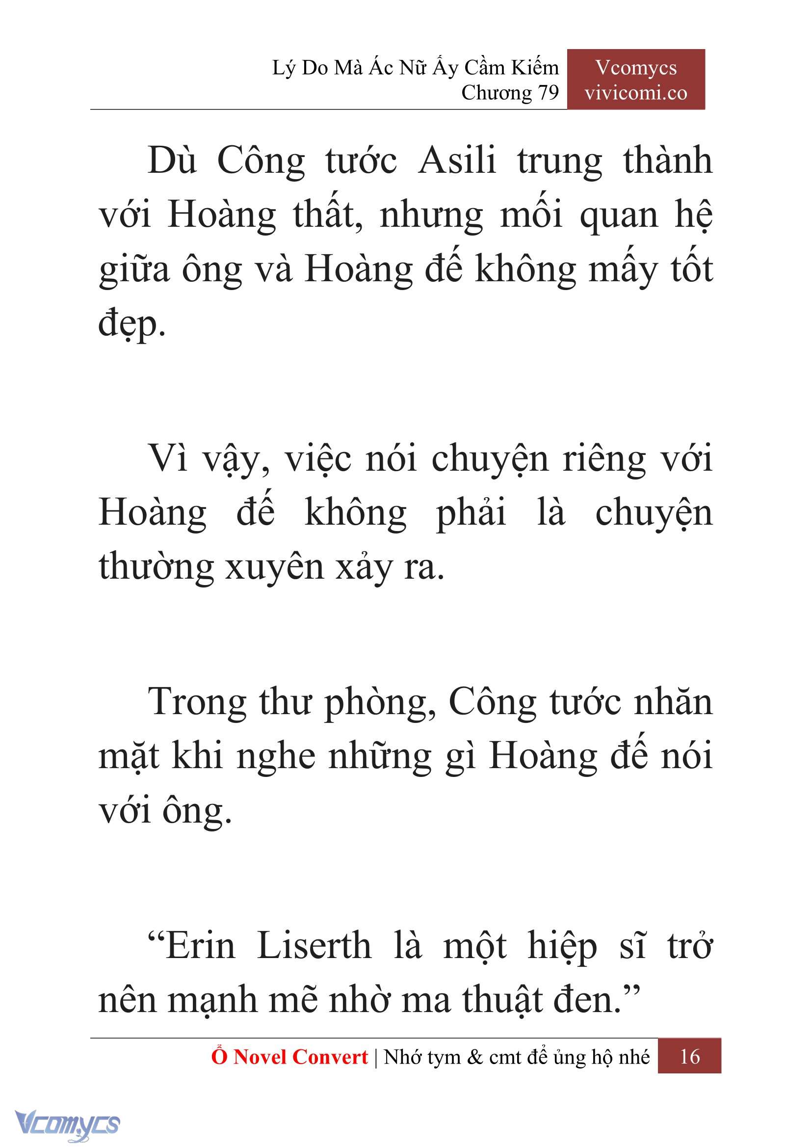 [Novel] Lý Do Mà Ác Nữ Ấy Cầm Kiếm Chap 79 - Next Chap 80