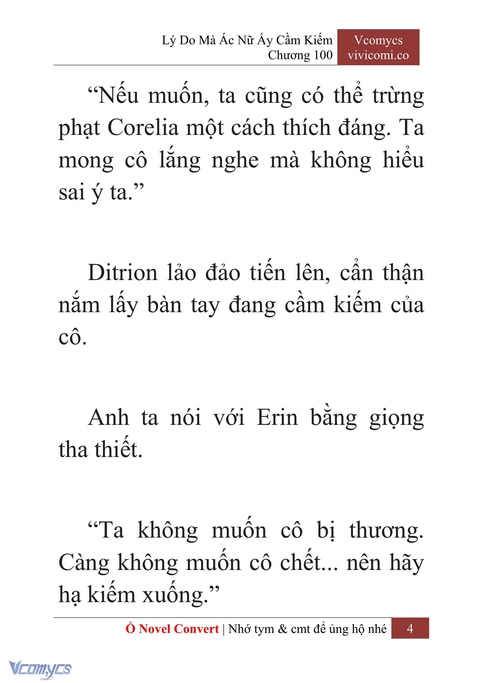 [Novel] Lý Do Mà Ác Nữ Ấy Cầm Kiếm Chap 100 - Next Chap 101