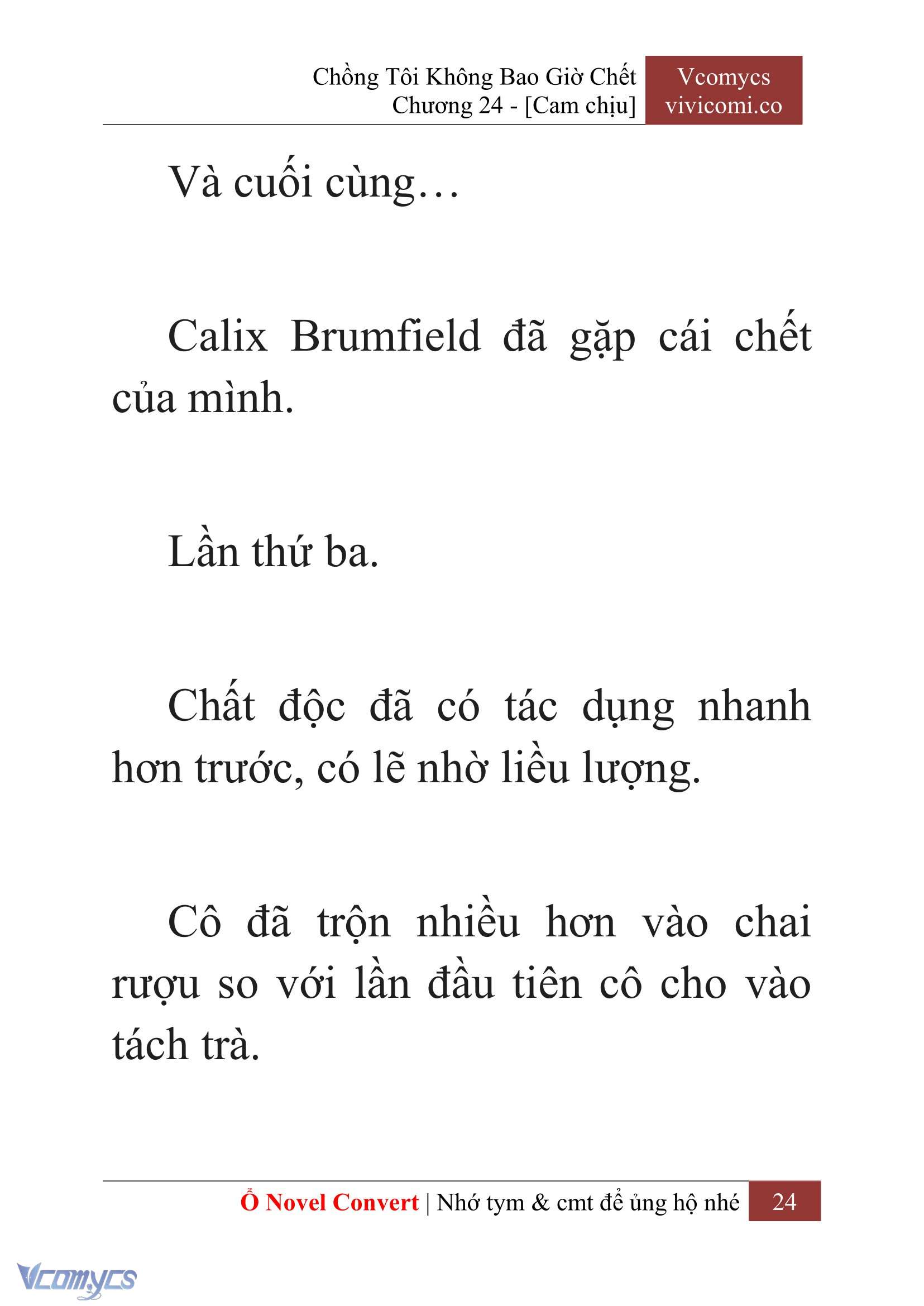 [Novel] Chồng Tôi Không Bao Giờ Chết Chap 24 - Trang 2