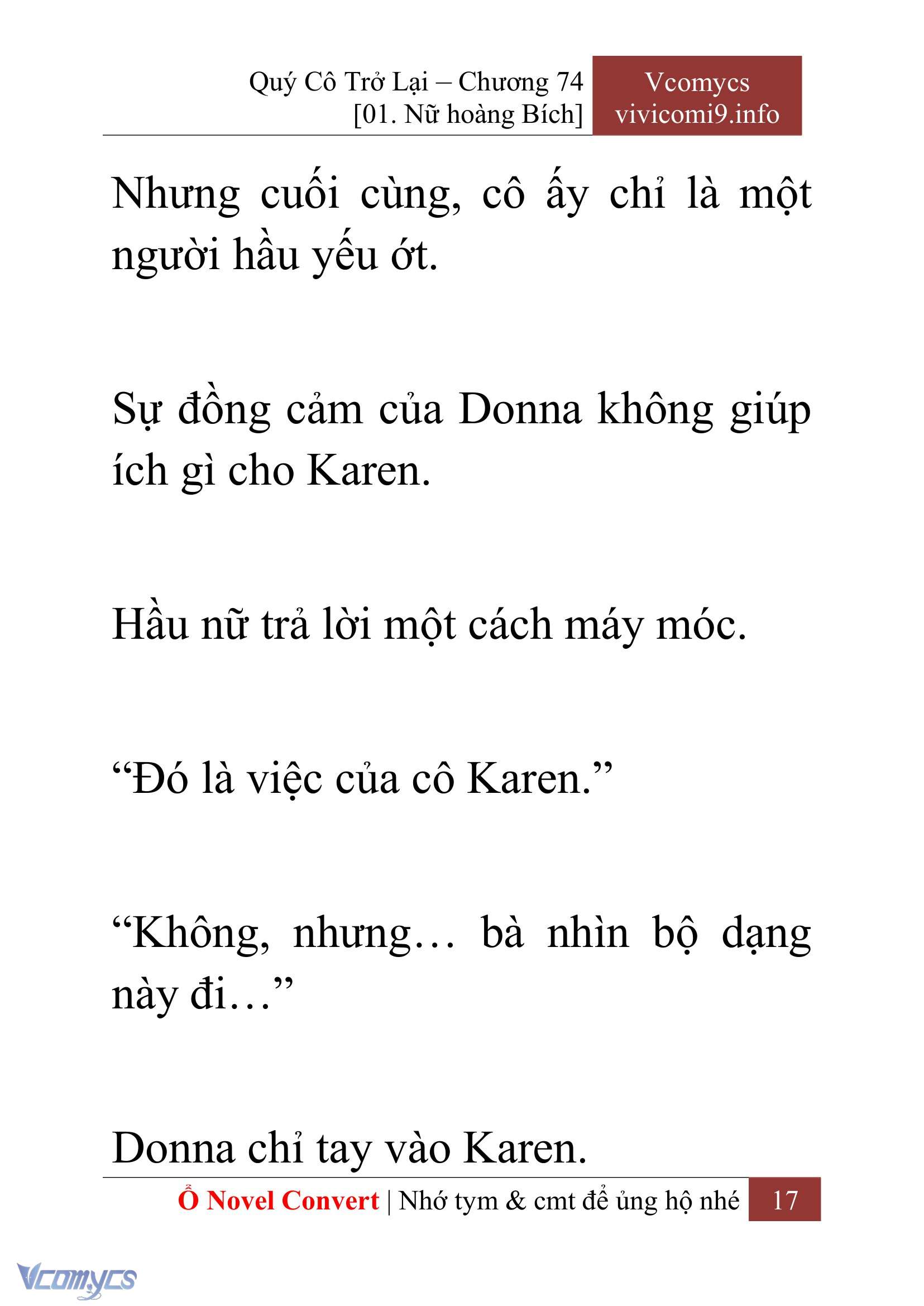 [Novel] Quý Cô Trở Lại Chap 74 - Trang 2