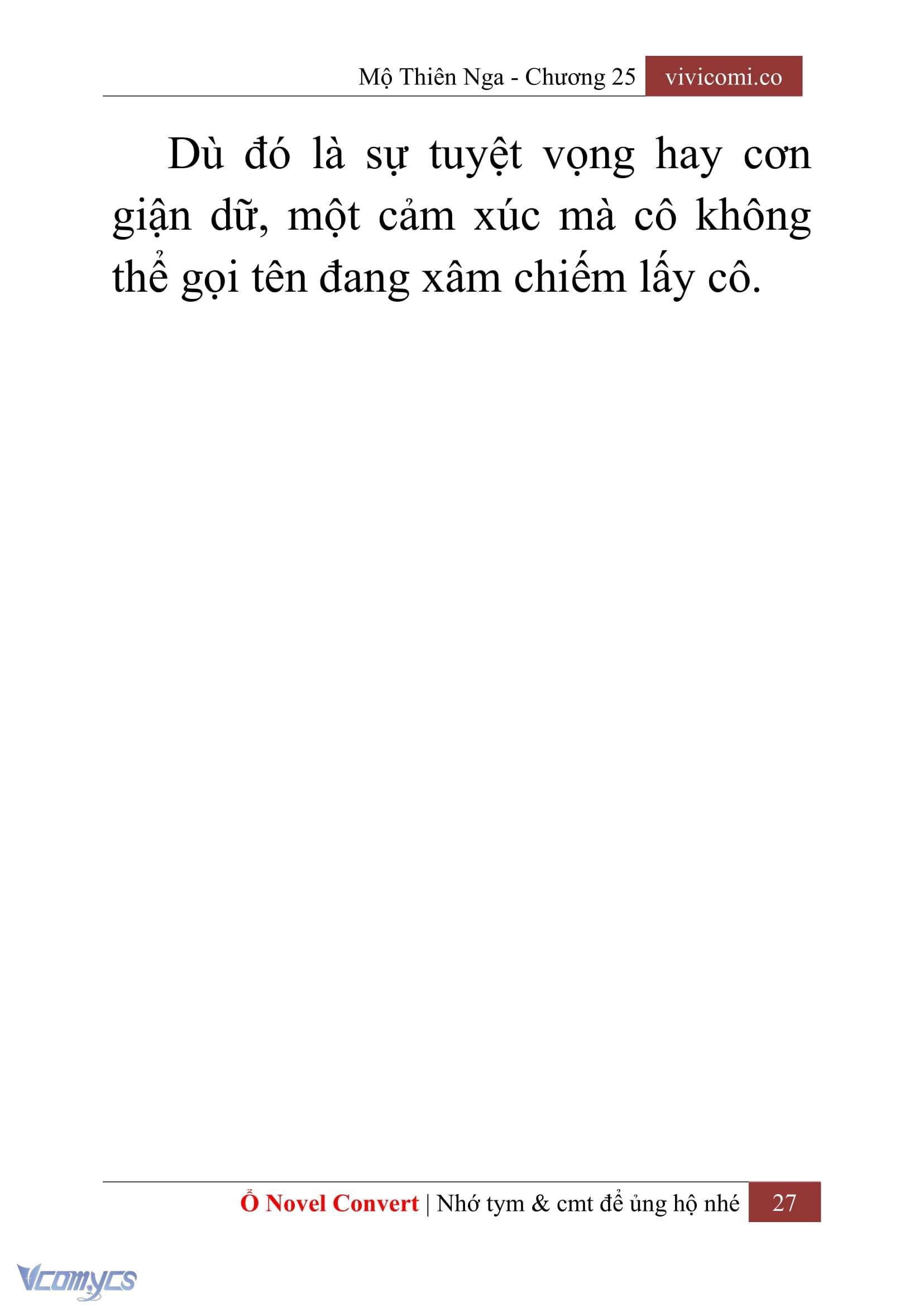 [Novel] Mộ Thiên Nga Chap 25 - Trang 2