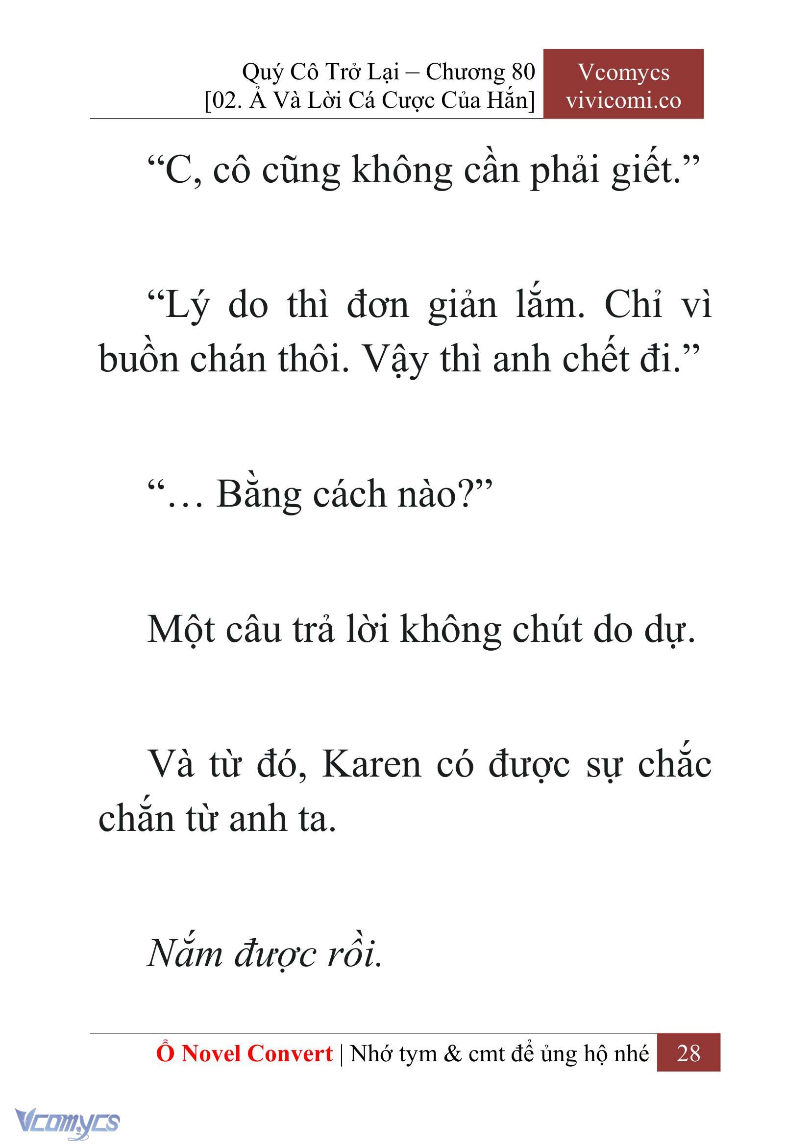 [Novel] Quý Cô Trở Lại Chap 80 - Trang 2