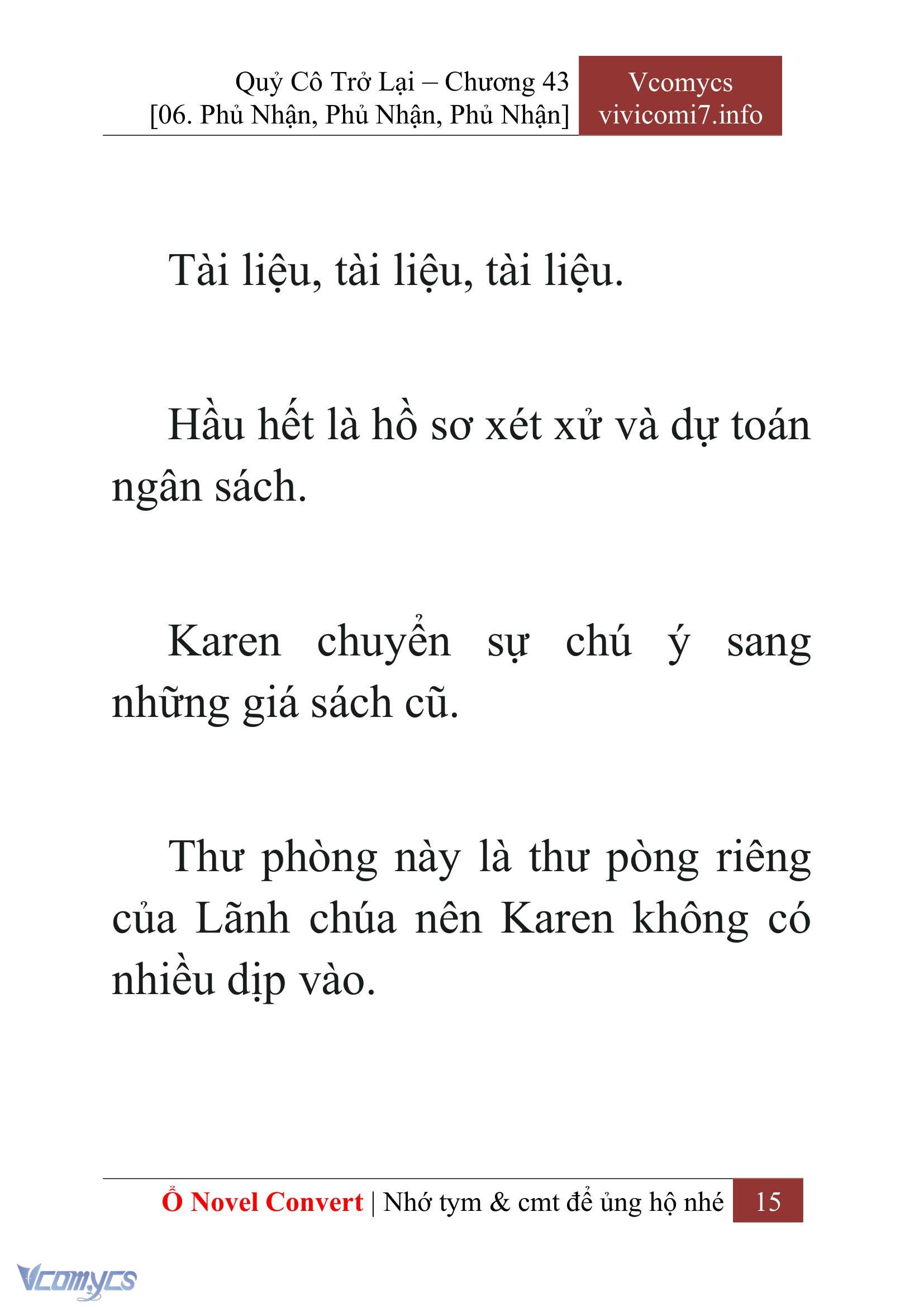 [Novel] Quý Cô Trở Lại Chap 43 - Next Chap 44