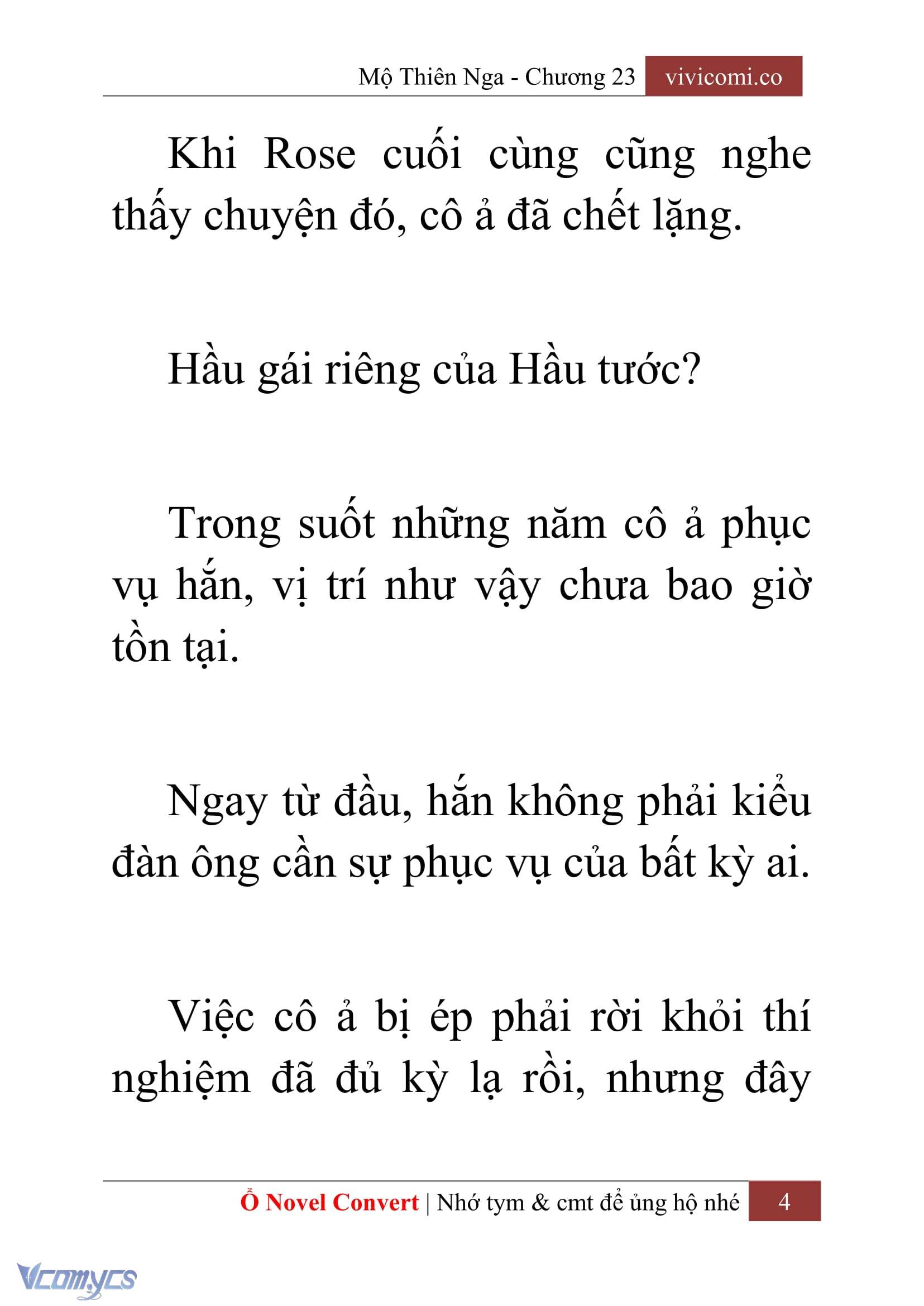 [Novel] Mộ Thiên Nga Chap 23 - Next Chap 24