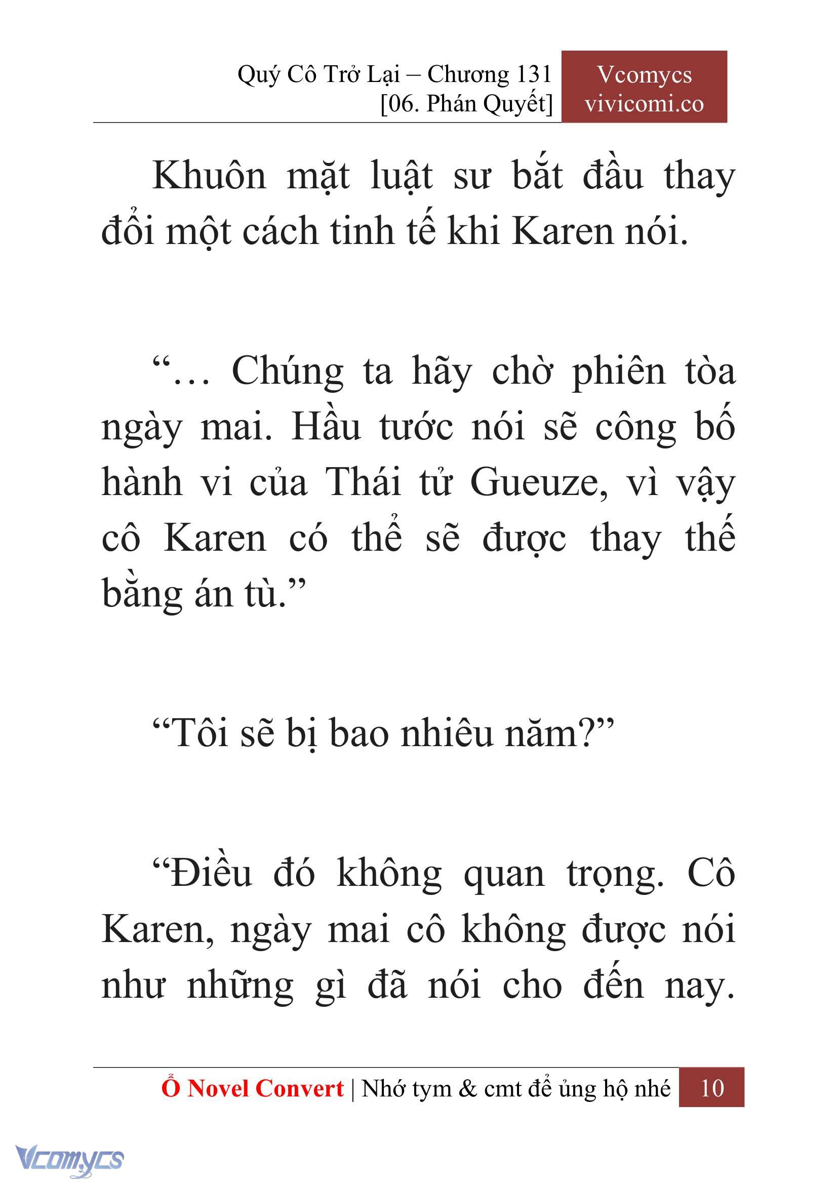 [Novel] Quý Cô Trở Lại Chap 131 - Next Chap 132