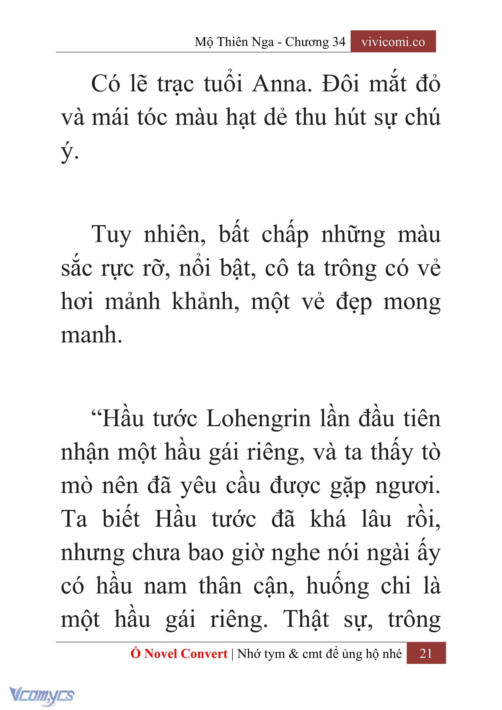 [Novel] Mộ Thiên Nga Chap 34 - Trang 2