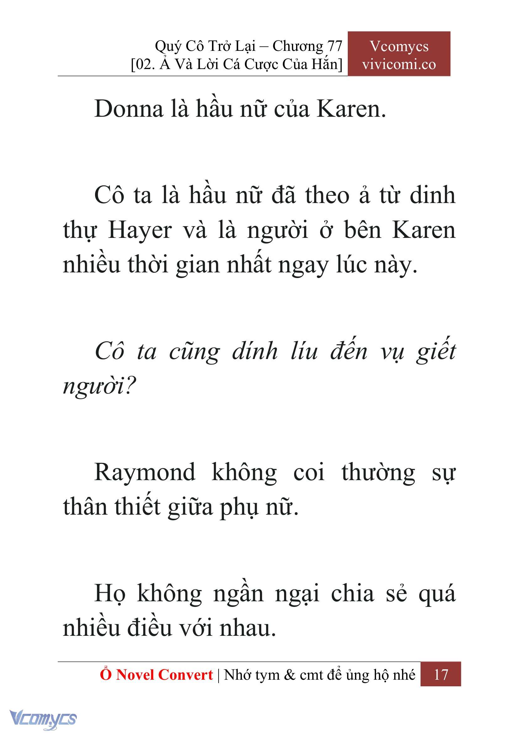 [Novel] Quý Cô Trở Lại Chap 77 - Trang 2