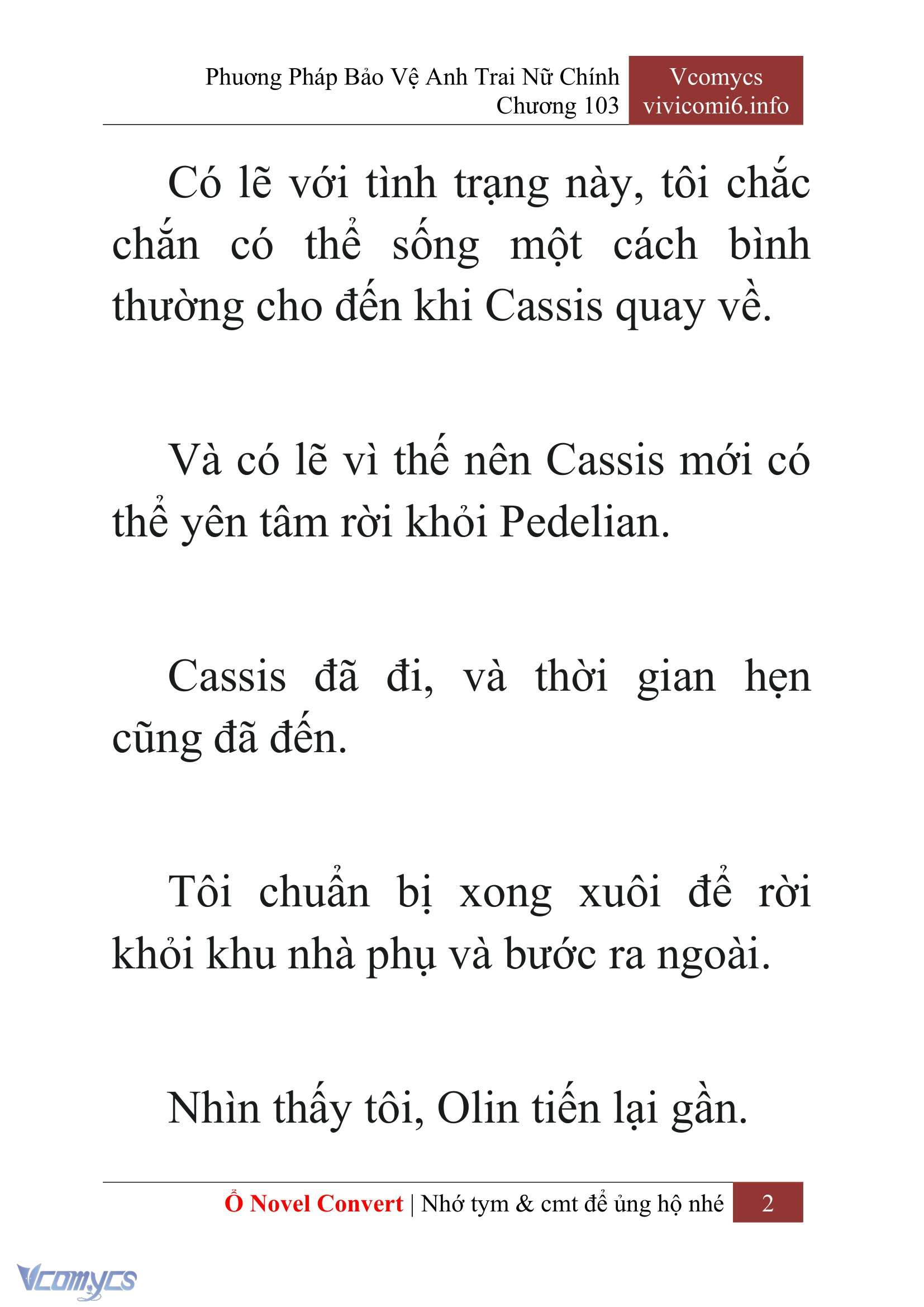 [Novel] Phương Pháp Bảo Vệ Anh Trai Nữ Chính Chap 103 - Trang 2