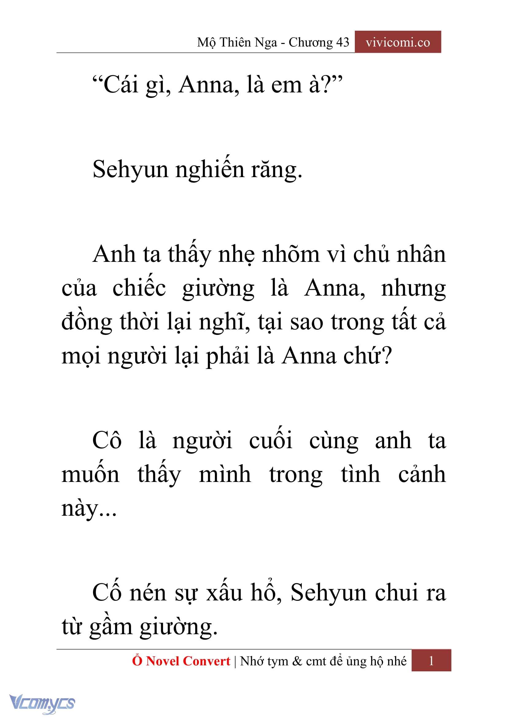[Novel] Mộ Thiên Nga Chap 43 - Trang 2