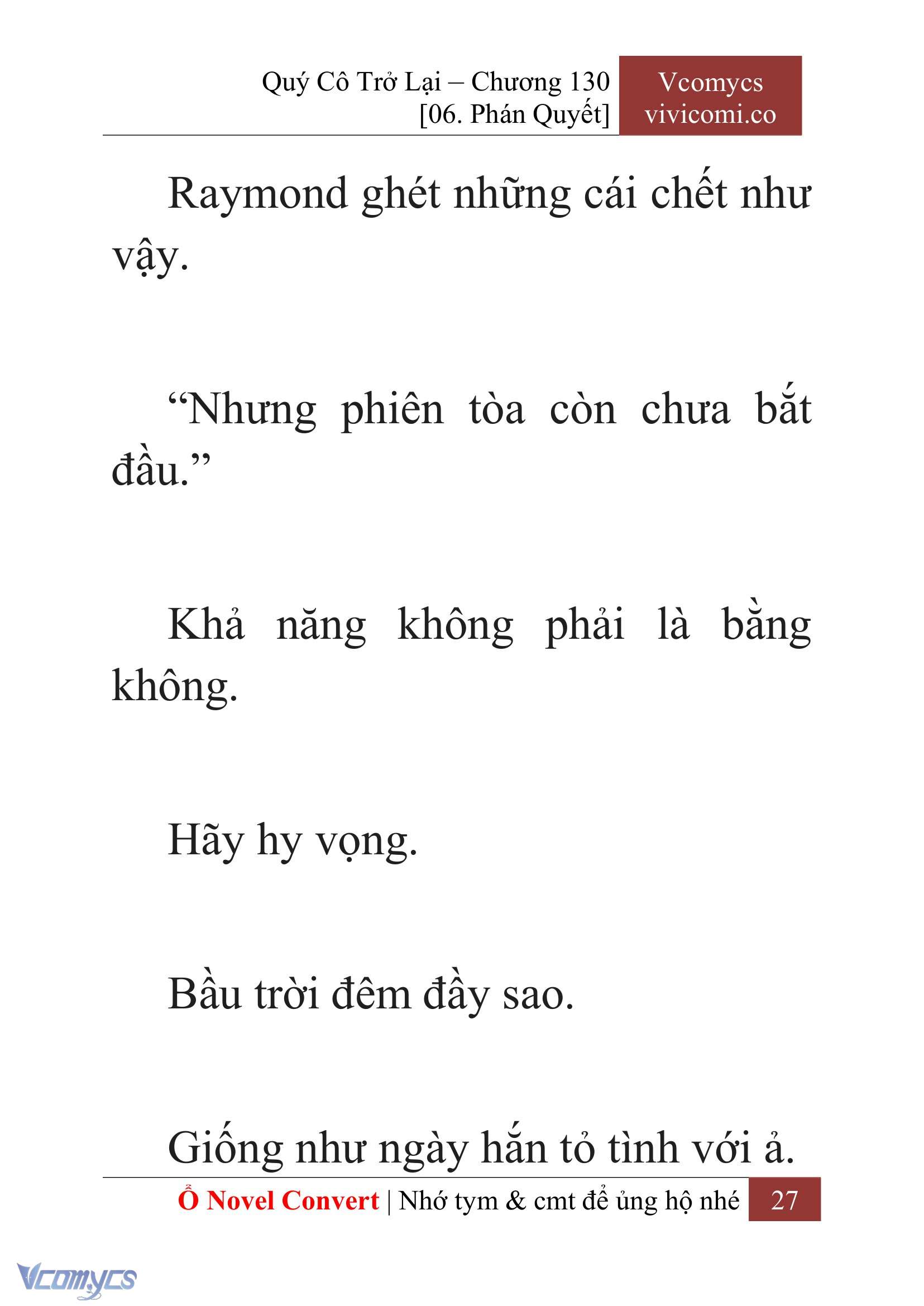 [Novel] Quý Cô Trở Lại Chap 130 - Trang 2