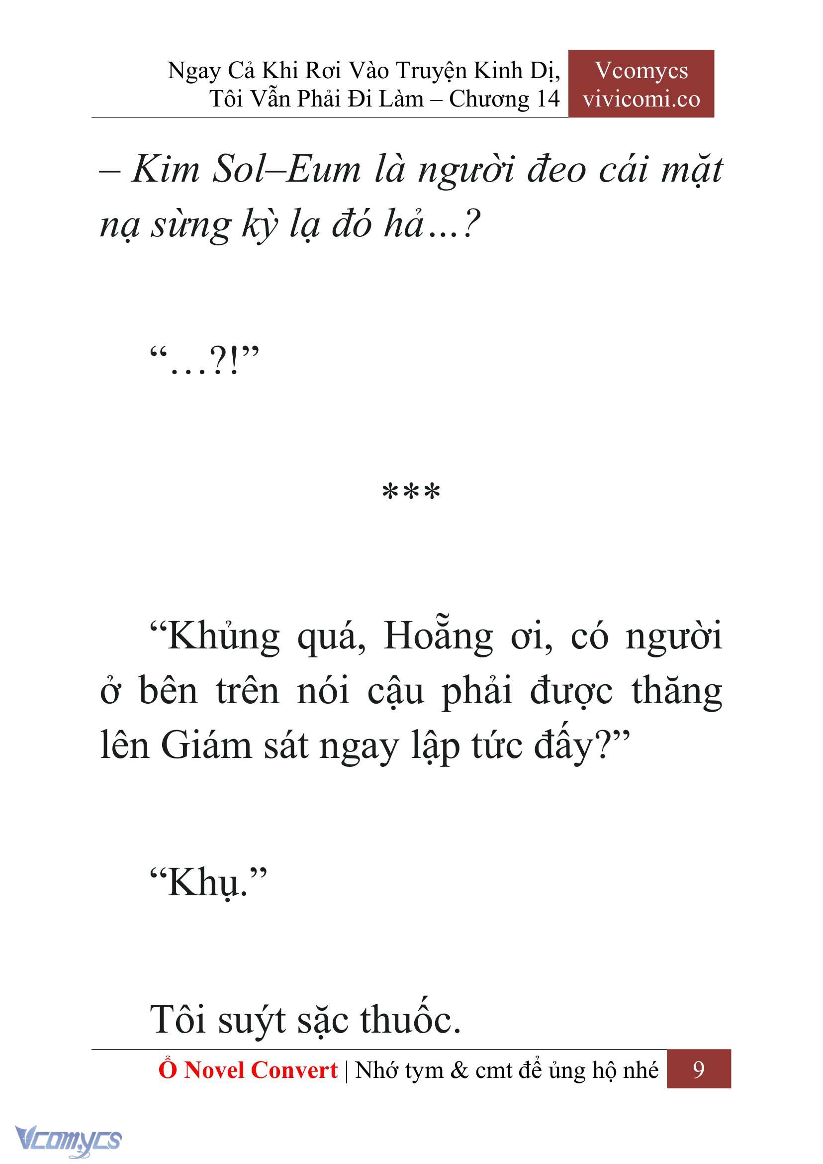 [Novel] Ngay Cả Khi Rơi Vào Truyện Kinh Dị, Tôi Vẫn Phải Đi Làm Chap 14 - Trang 2