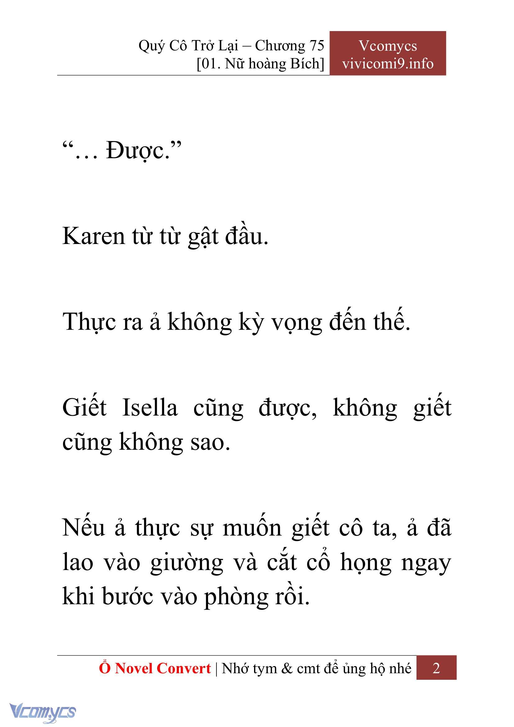 [Novel] Quý Cô Trở Lại Chap 75 - Trang 2