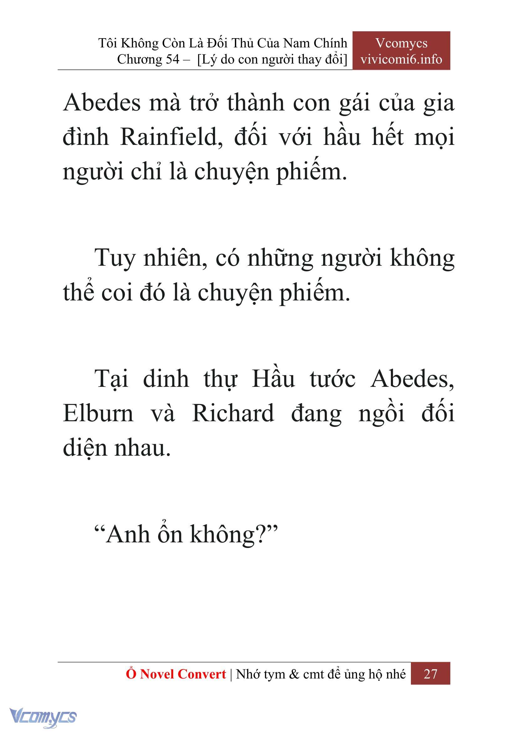 [Novel] Tôi Không Còn Là Đối Thủ Của Nam Chính Chap 54 - Trang 2